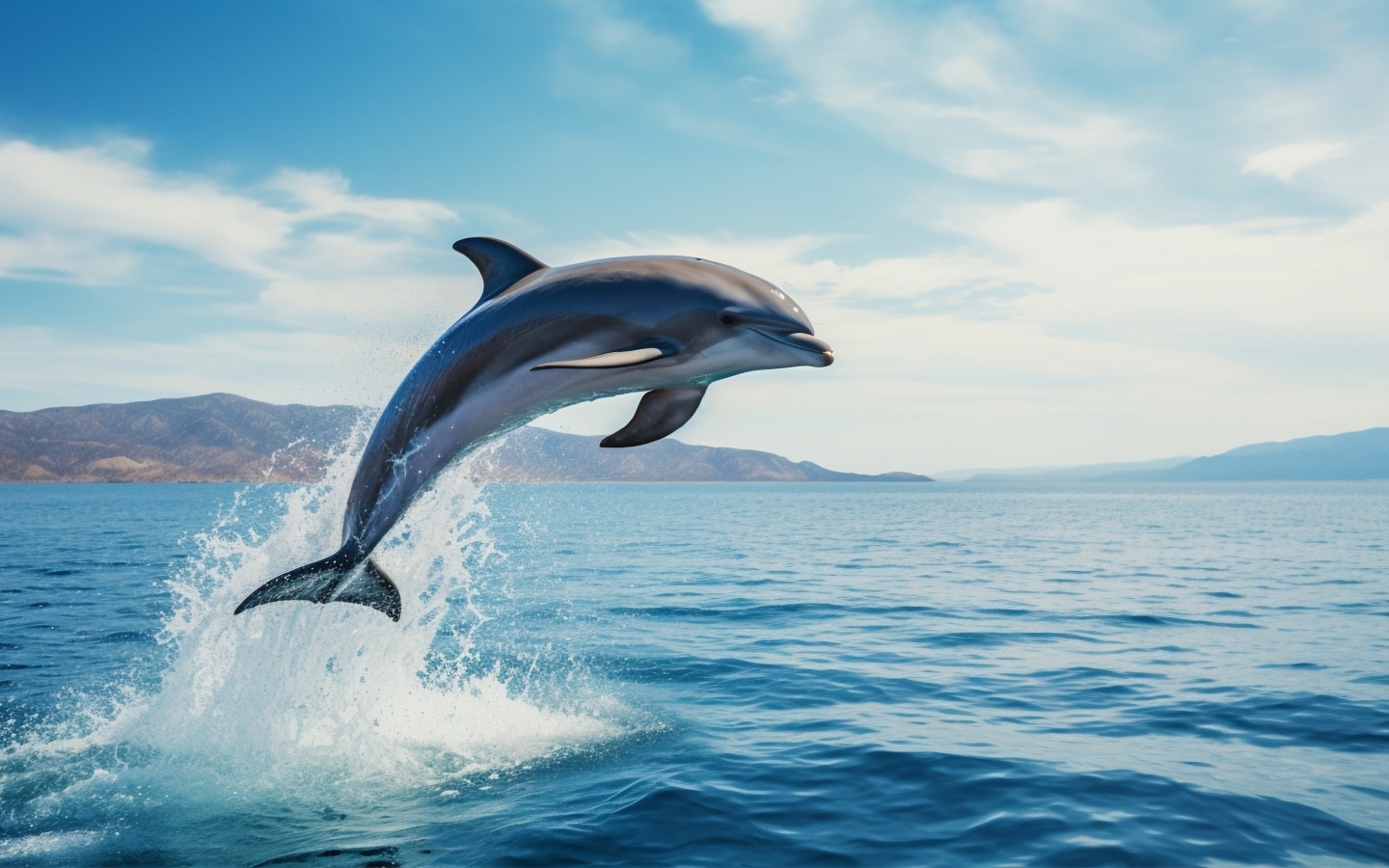 Дельфин выпрыгивает из воды