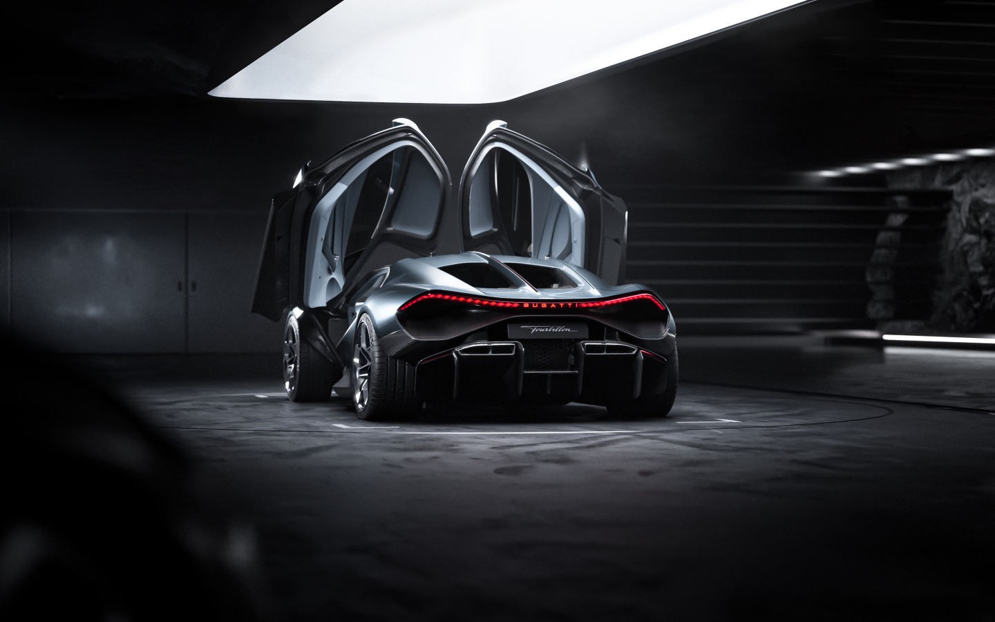 Открытые двери в автомобиле Bugatti Tourbillon 2024 года