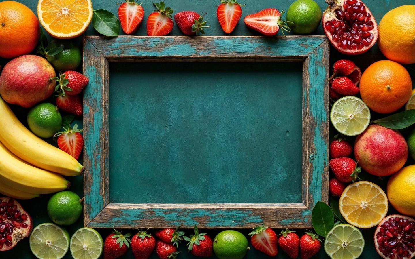 Рамка с фруктами и ягодами фон для открытки