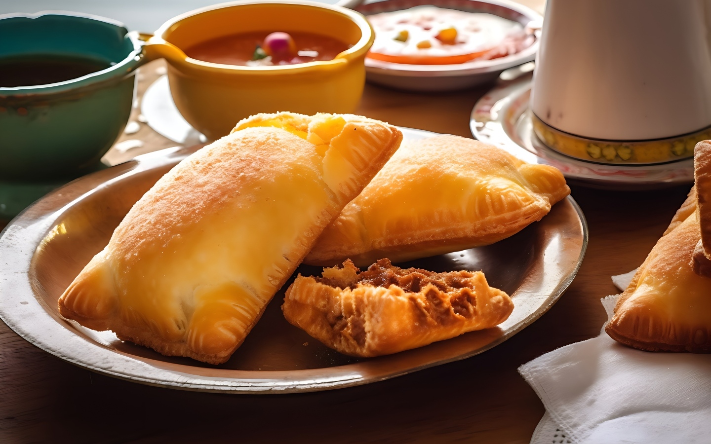 Пирожки с начинкой на тарелке 