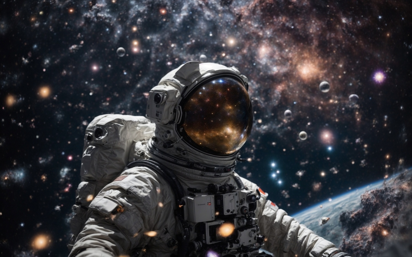 Астронавт в открытом космосе