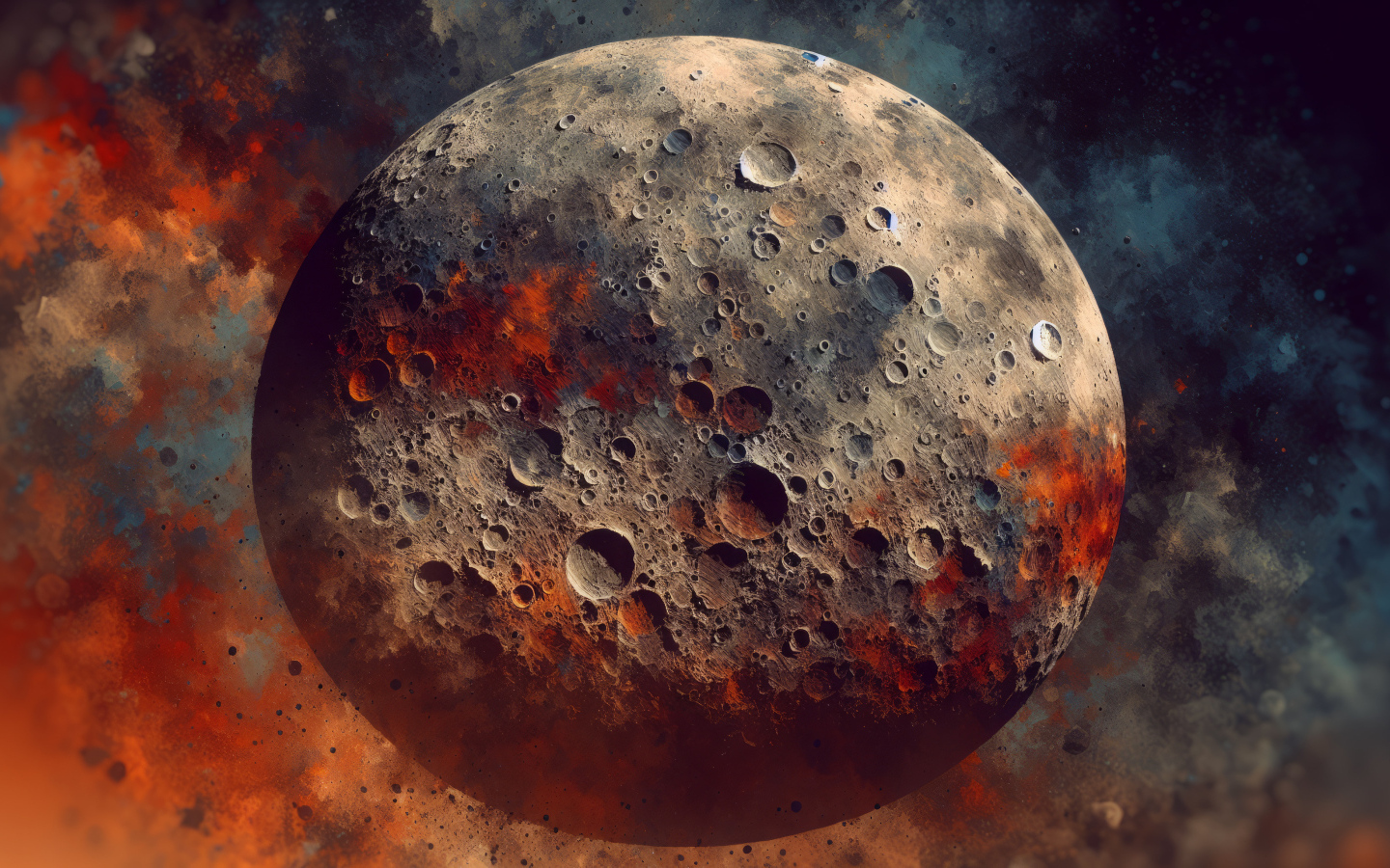 Кратеры на луне в космосе