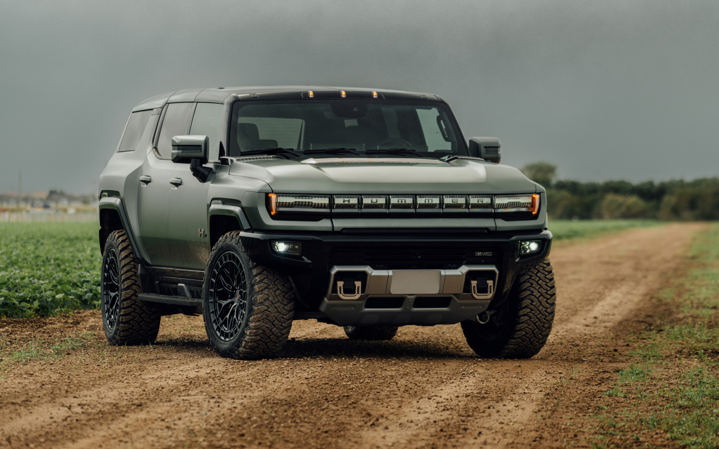 Большой Hummer Electric Pickup на поле