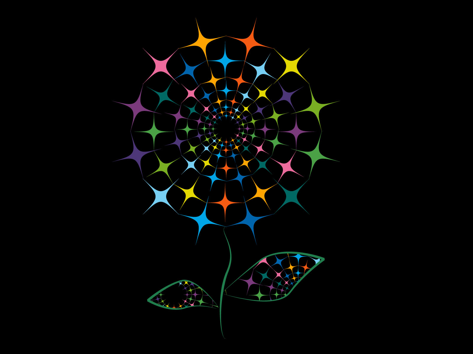 Черный векторный цветок