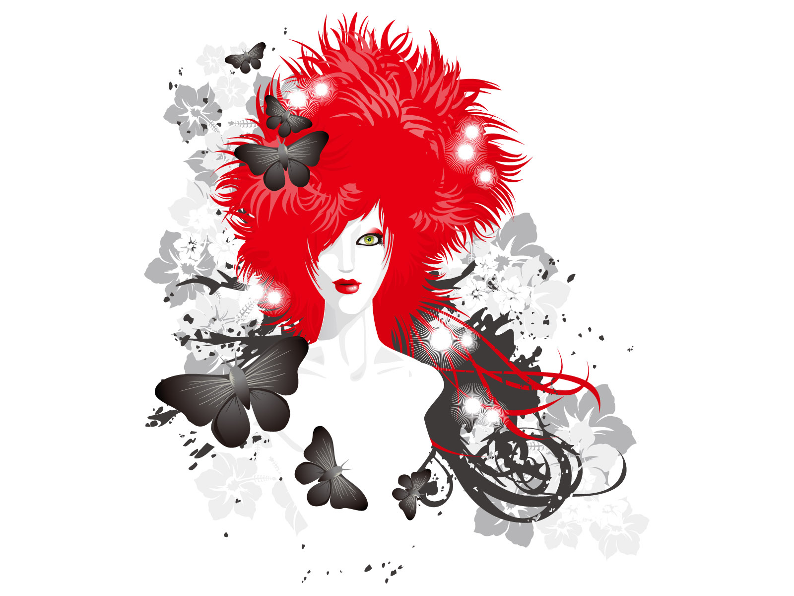 Девушка с красными волосами