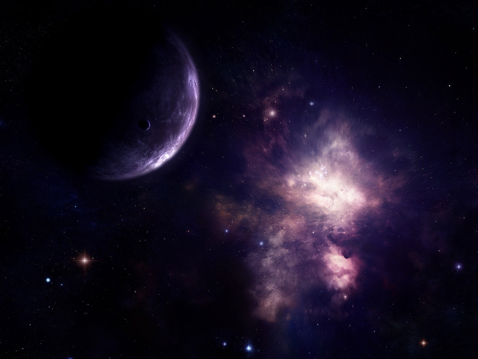 Планета на фоне бесконечного космоса