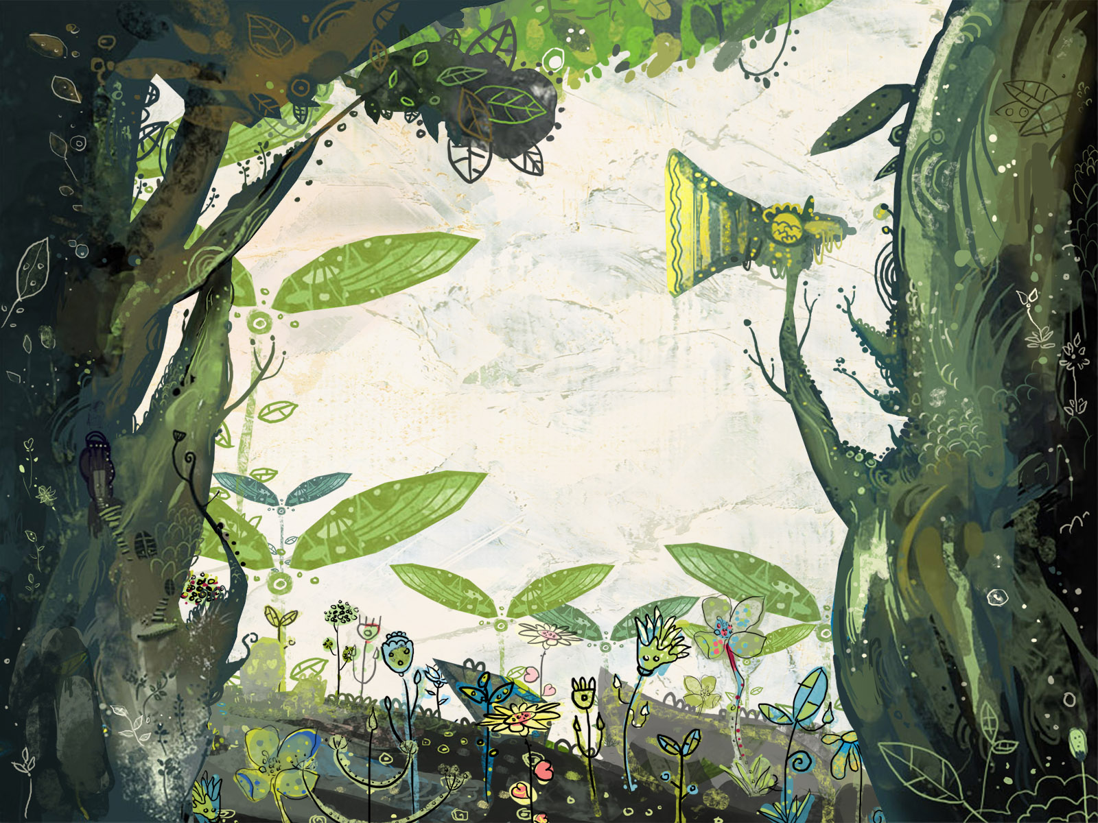 Рисованные цветы