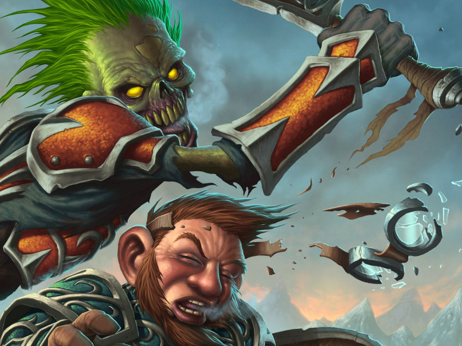 Сражение гнома с воином тьмы