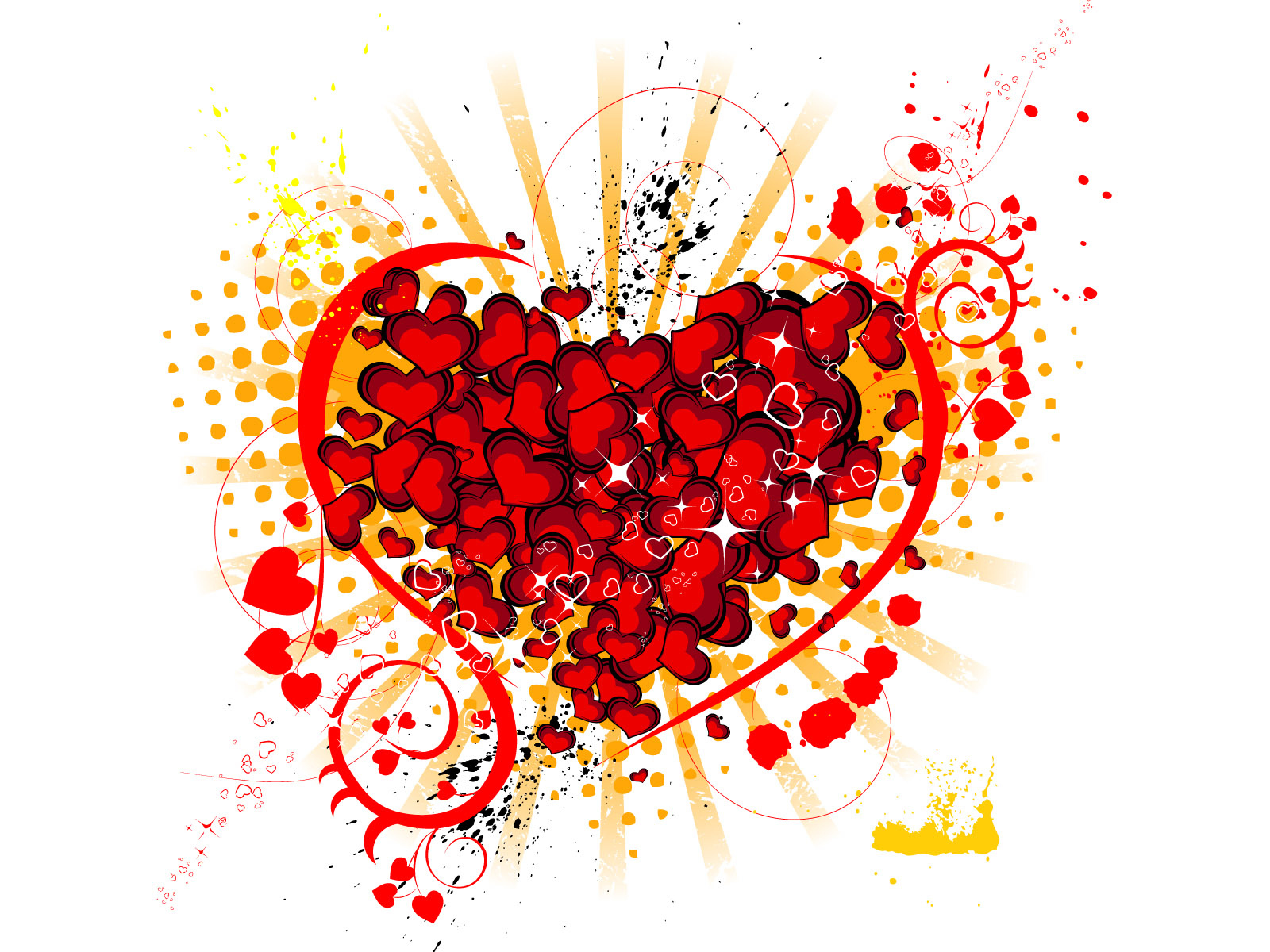 Красные сердечки Валентинки