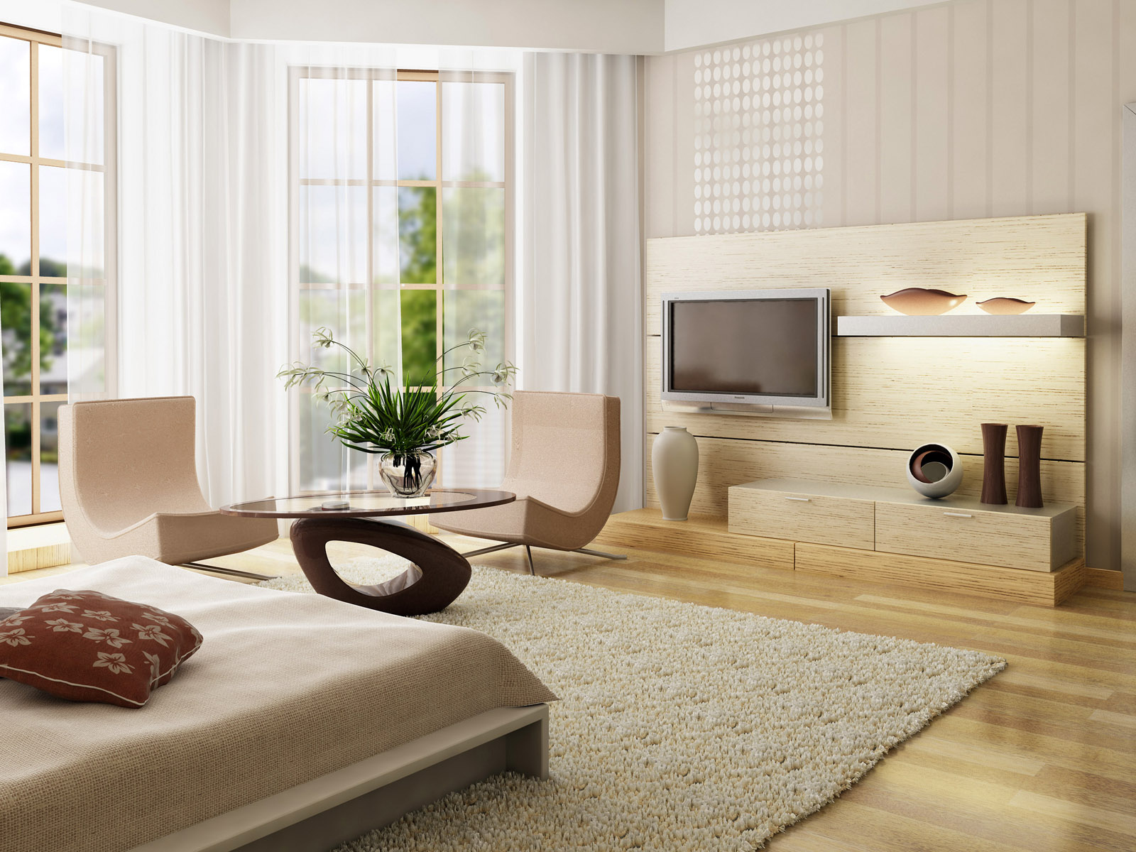 Интерьер однокомнатных апартаментов