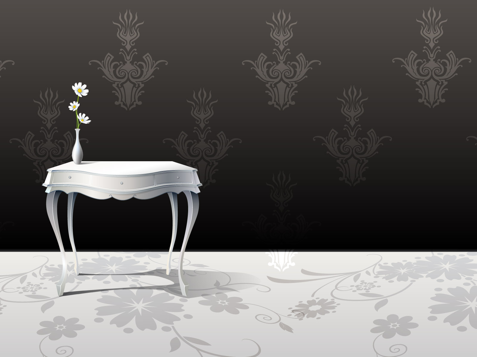 Белый столик