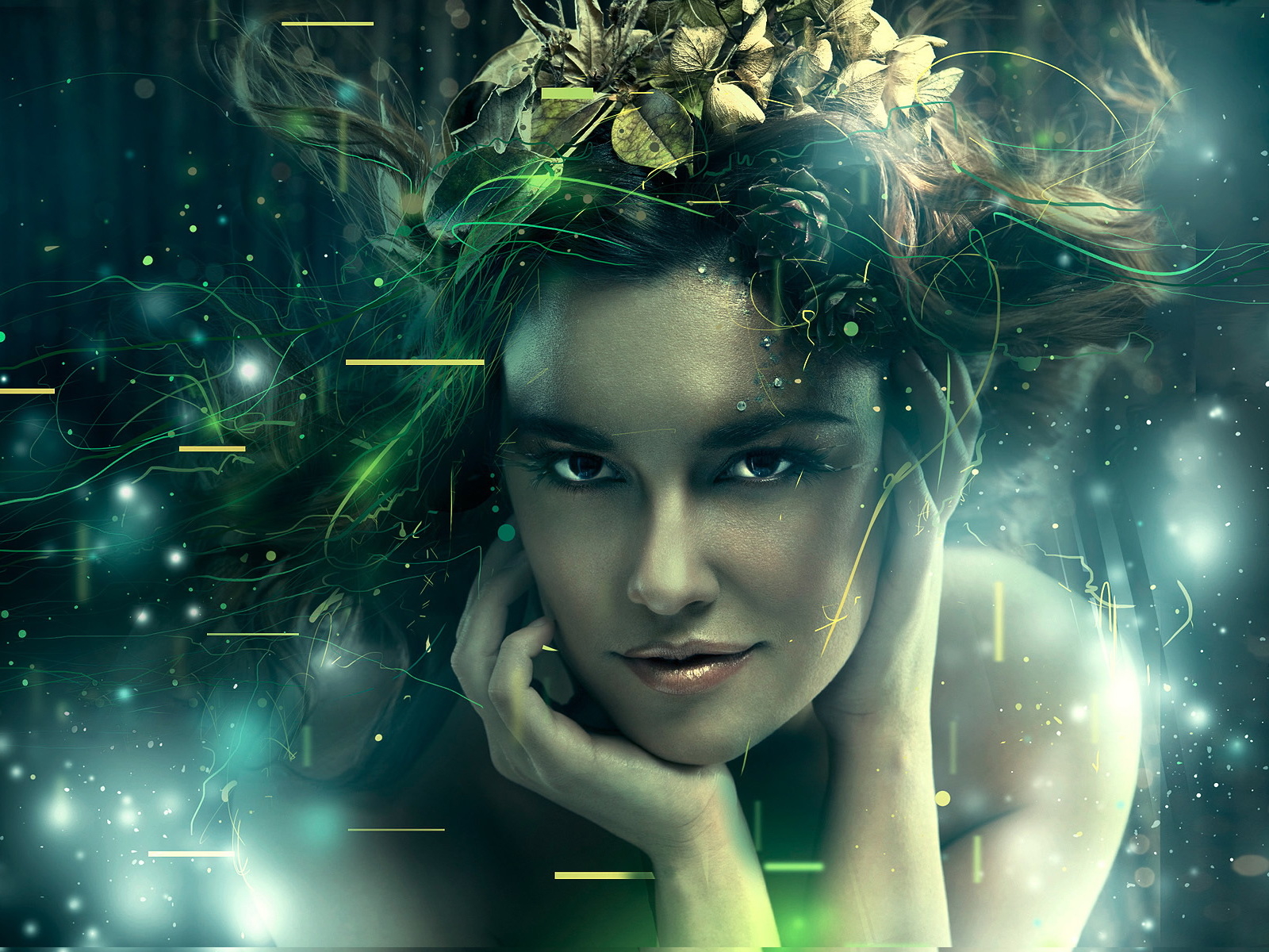 Девушка с венком в волосах