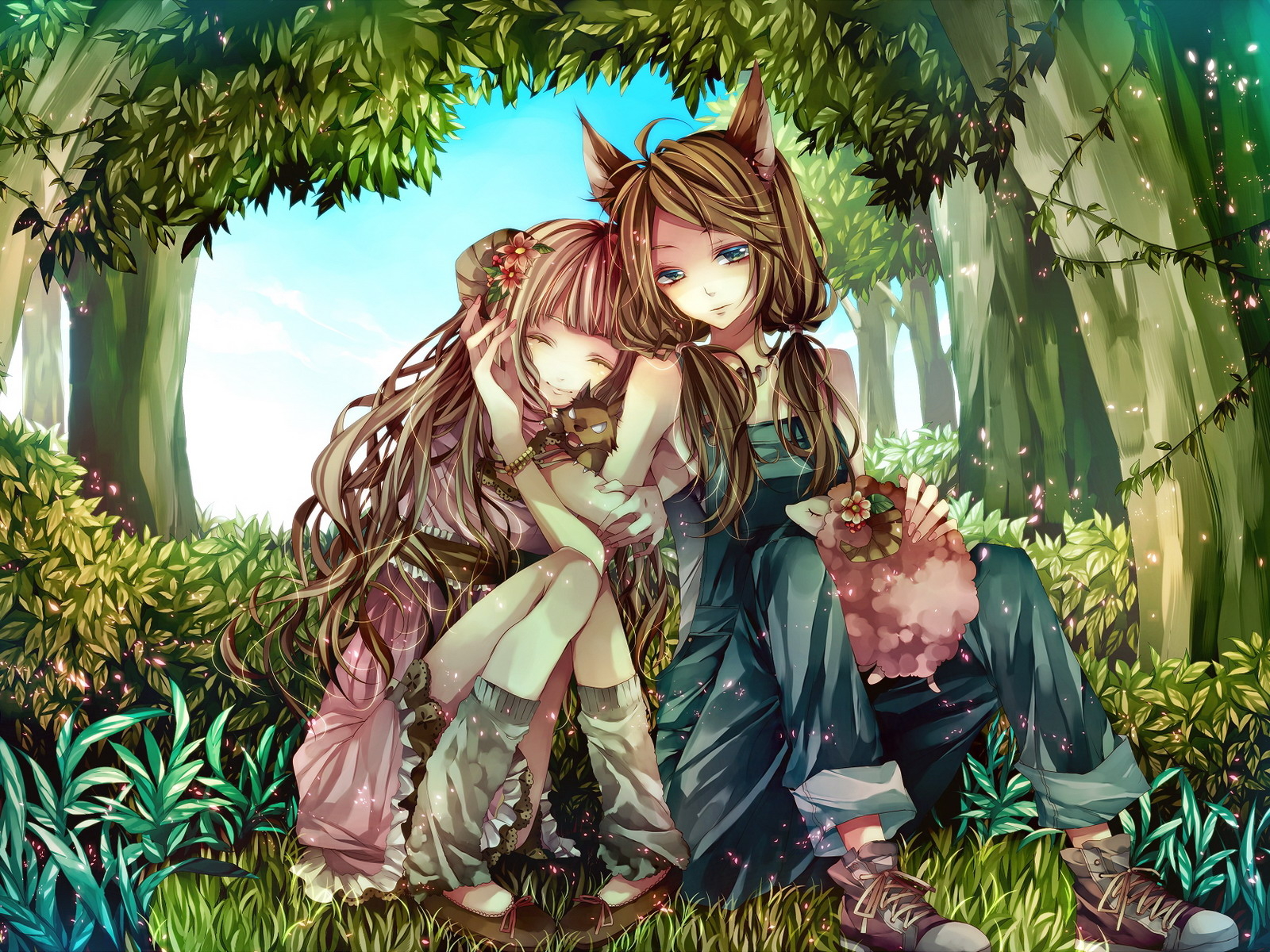 Девочки в лесу