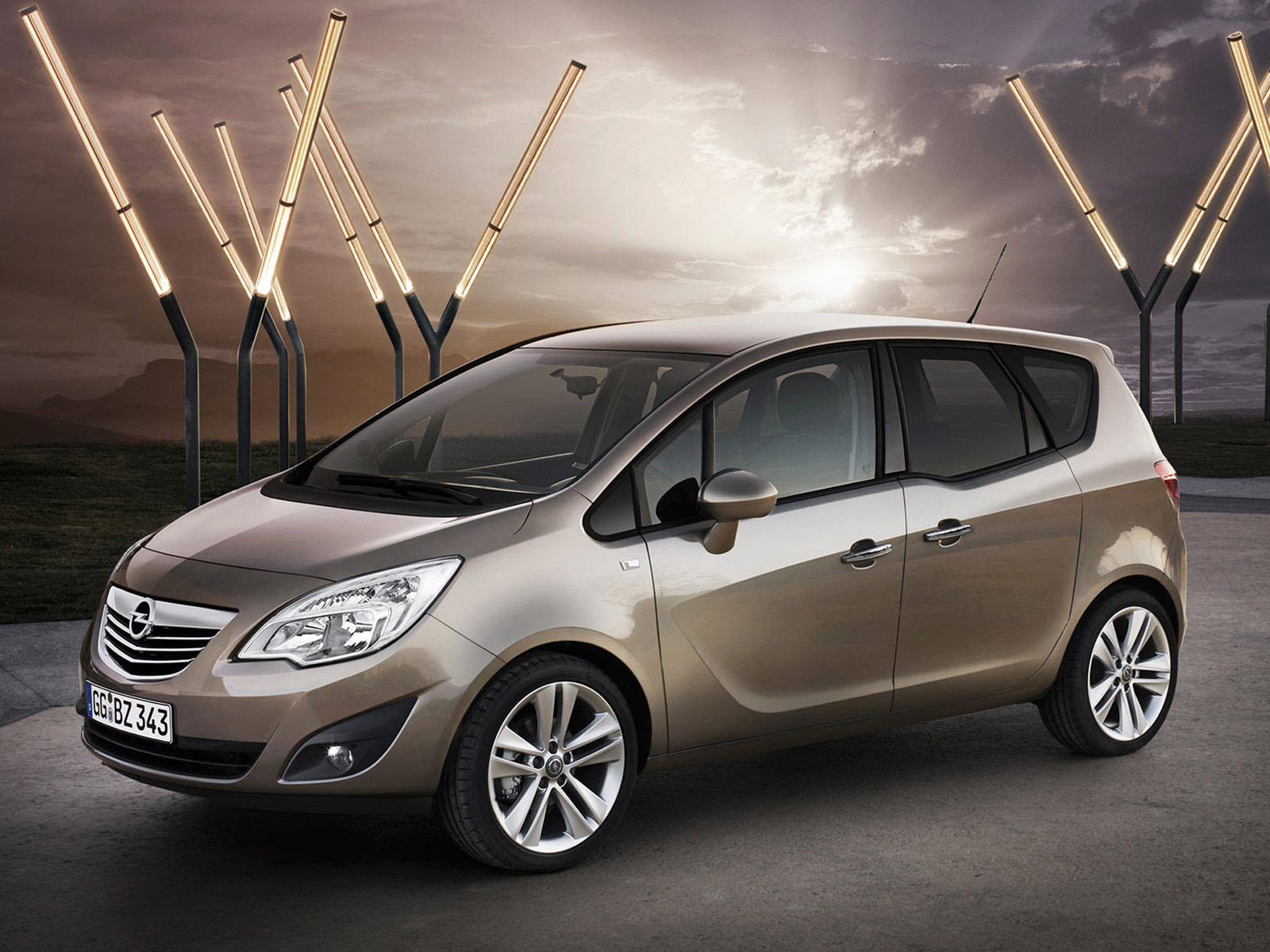 Опель Мерива на рассвете
