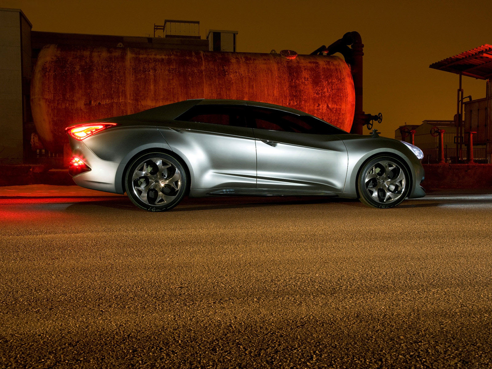 Hyundai I Flow Concept прогулки по ночи