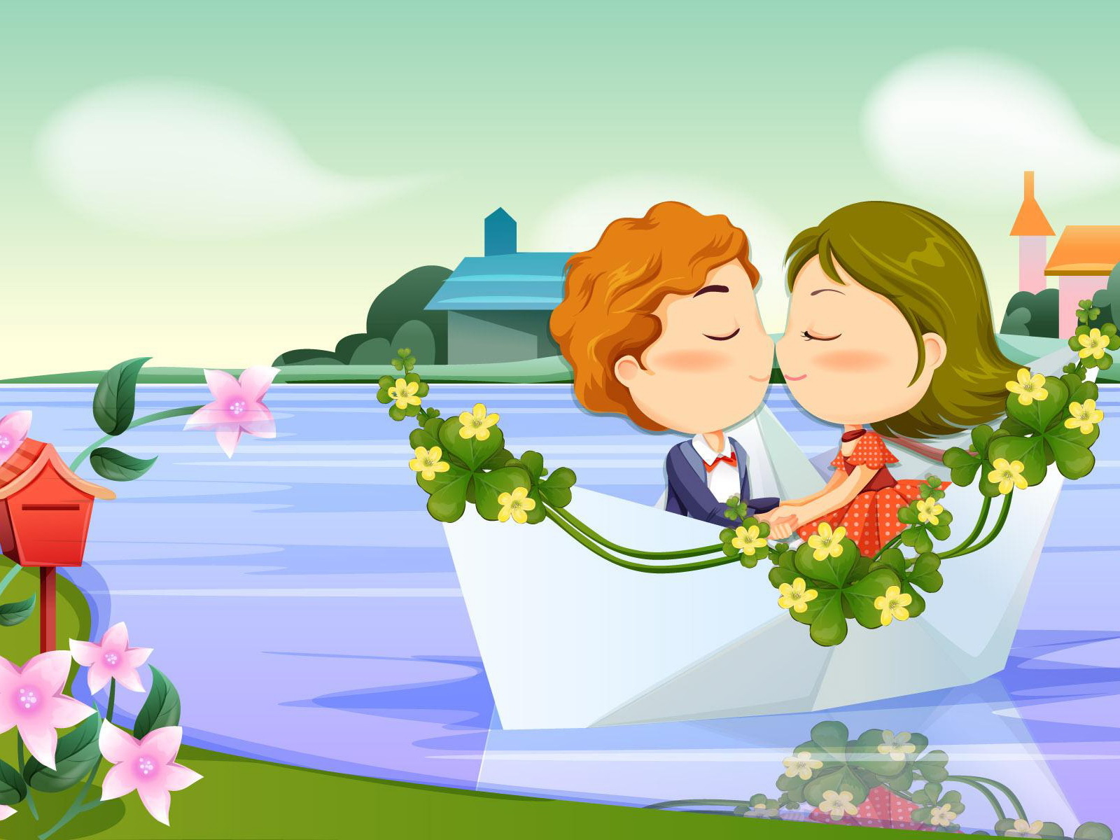 Влюбленные на лодочке