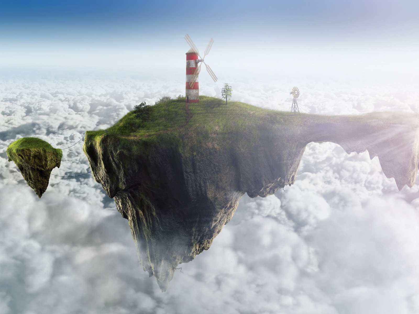 Ветреная мельница на висячем острове