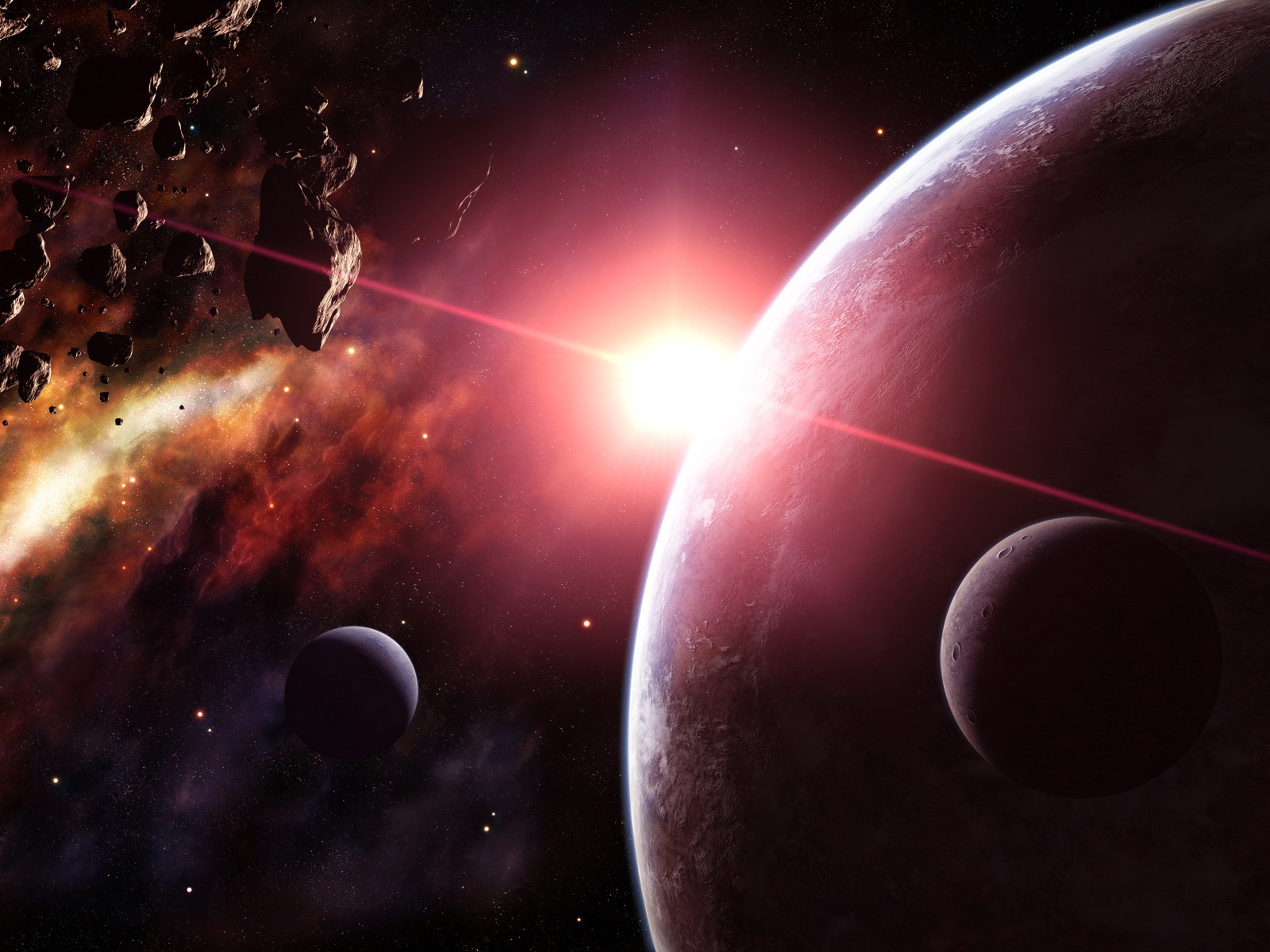 Астероиды и планета