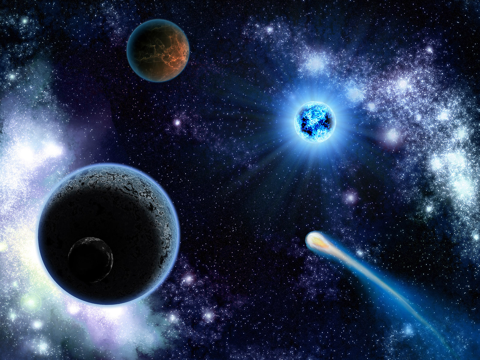 Планеты и комета