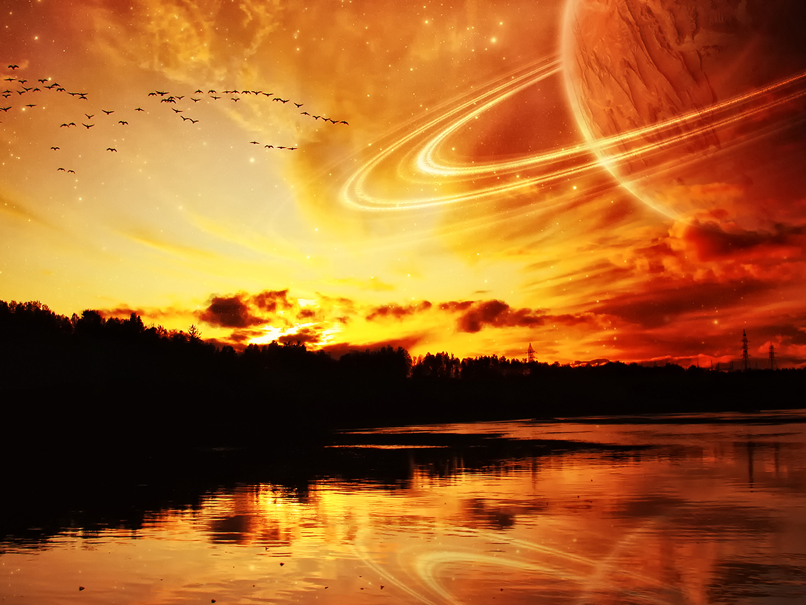 Невероятное небо над рекой