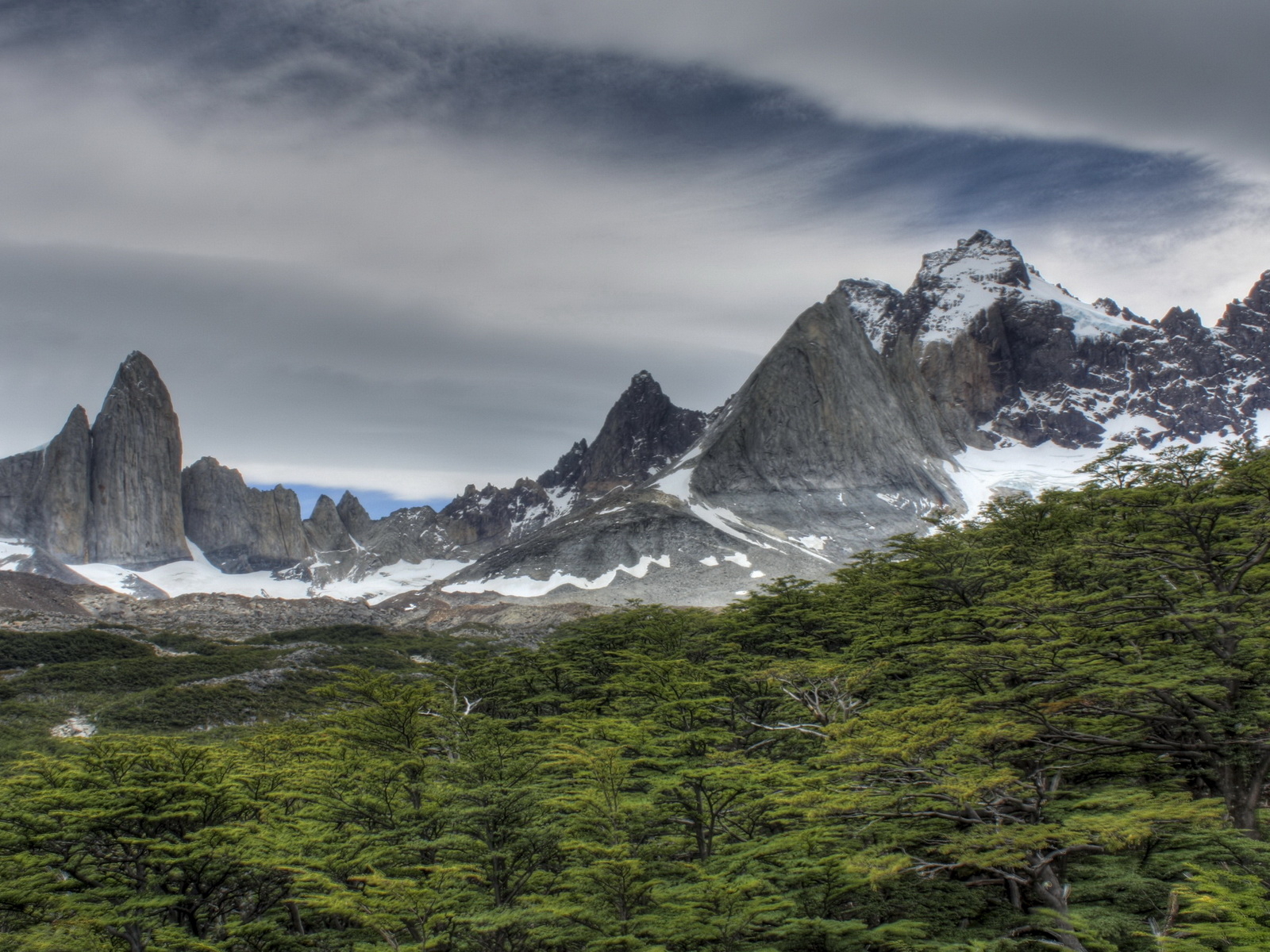 Скалы за лесом