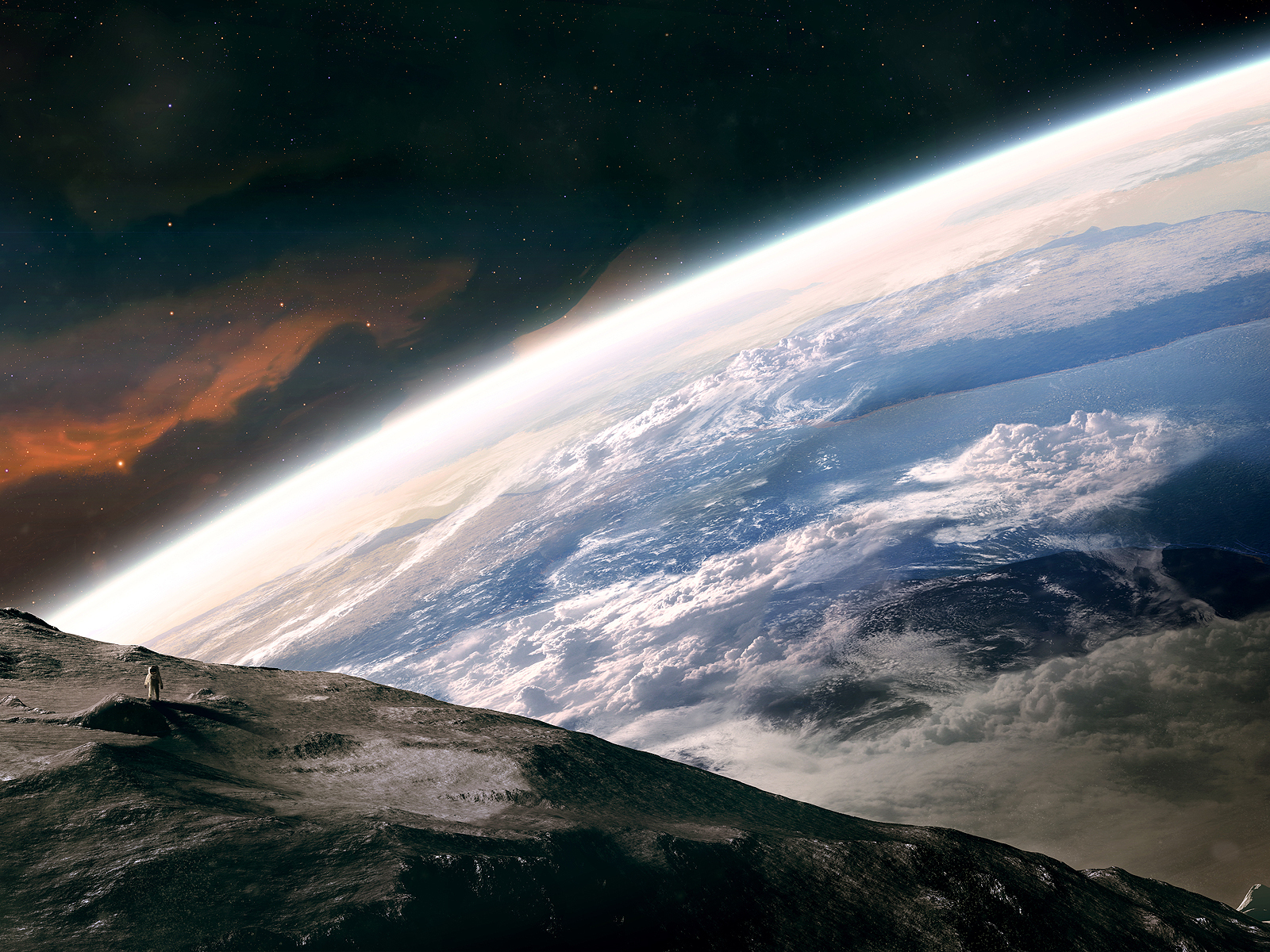 Космонавт на поверхности