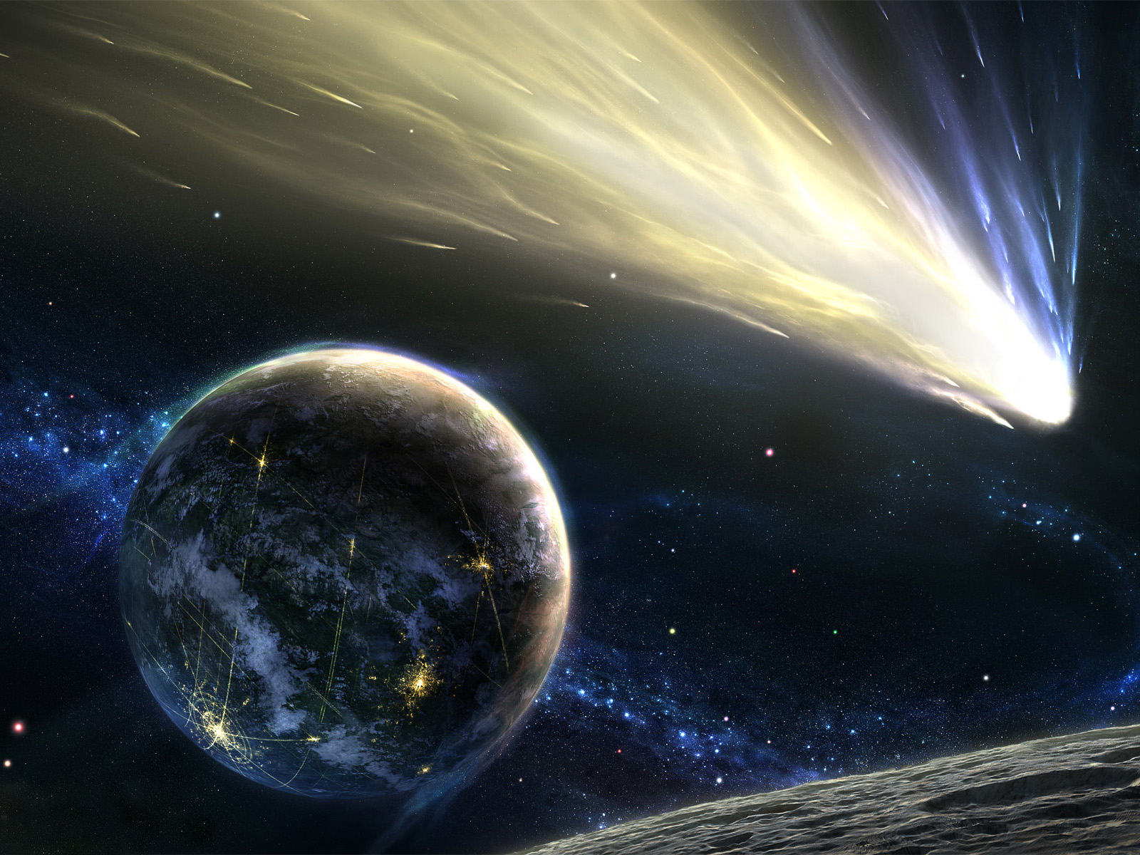 Комета и звезды