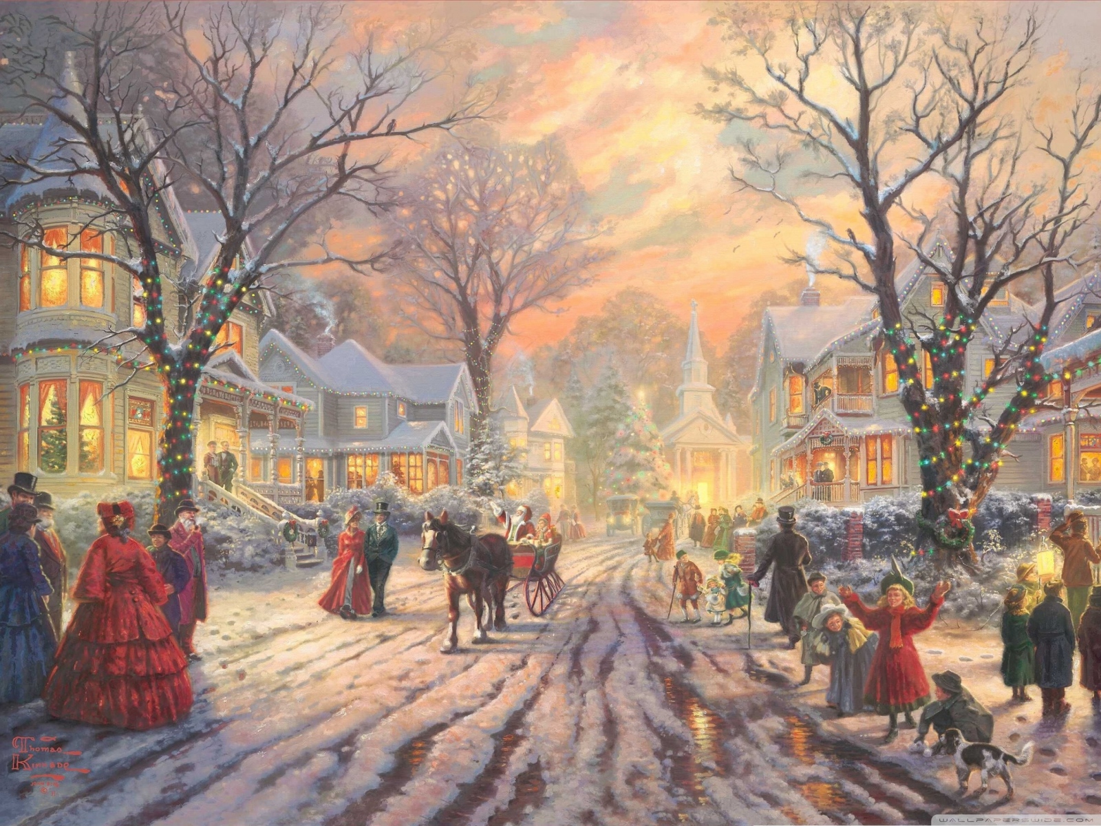 Празднование Рождества в городе