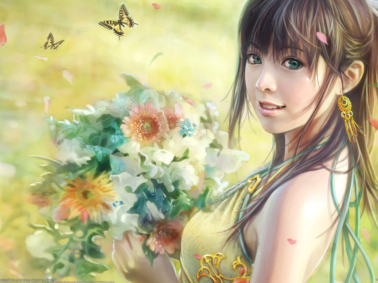 Красавица с букетом