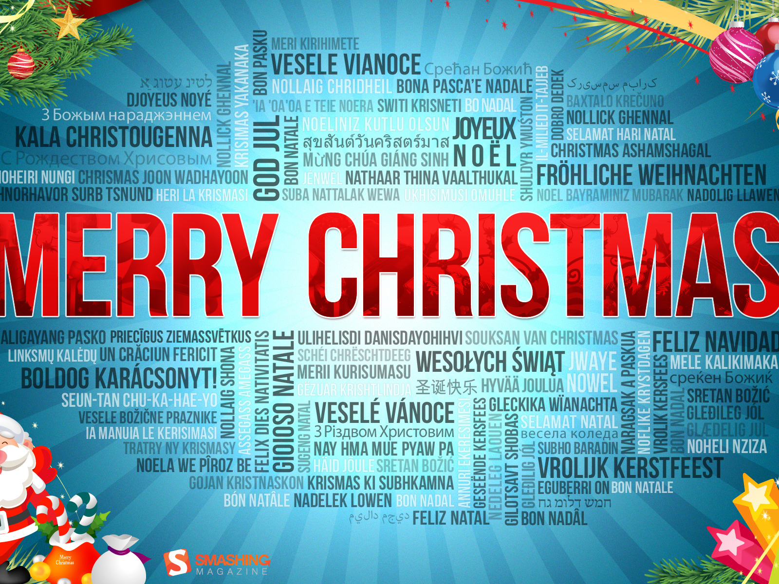 Congratulations on the different languages ​​of the world on Christmas