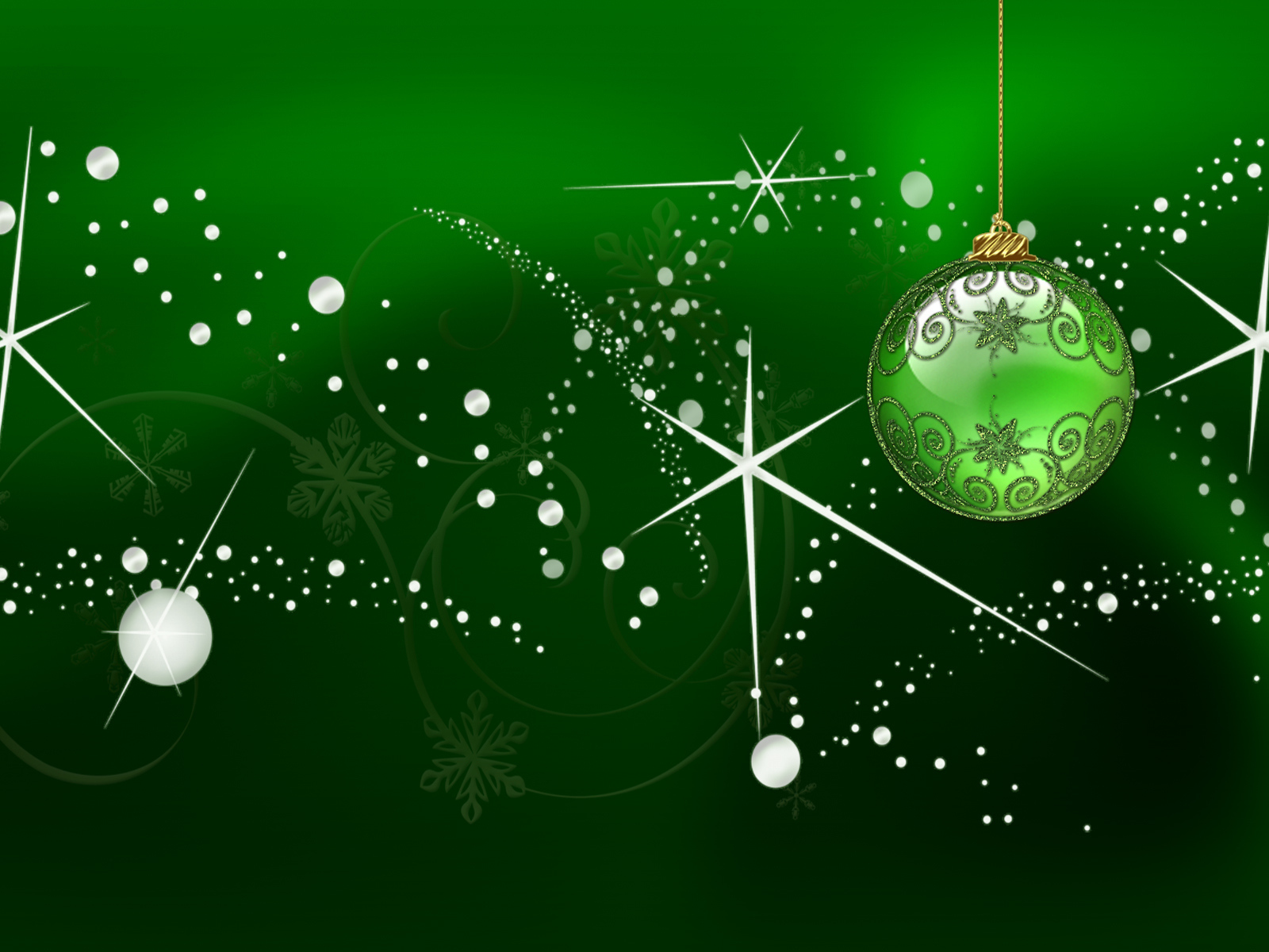 Картинка в зелёных тонах на рождество