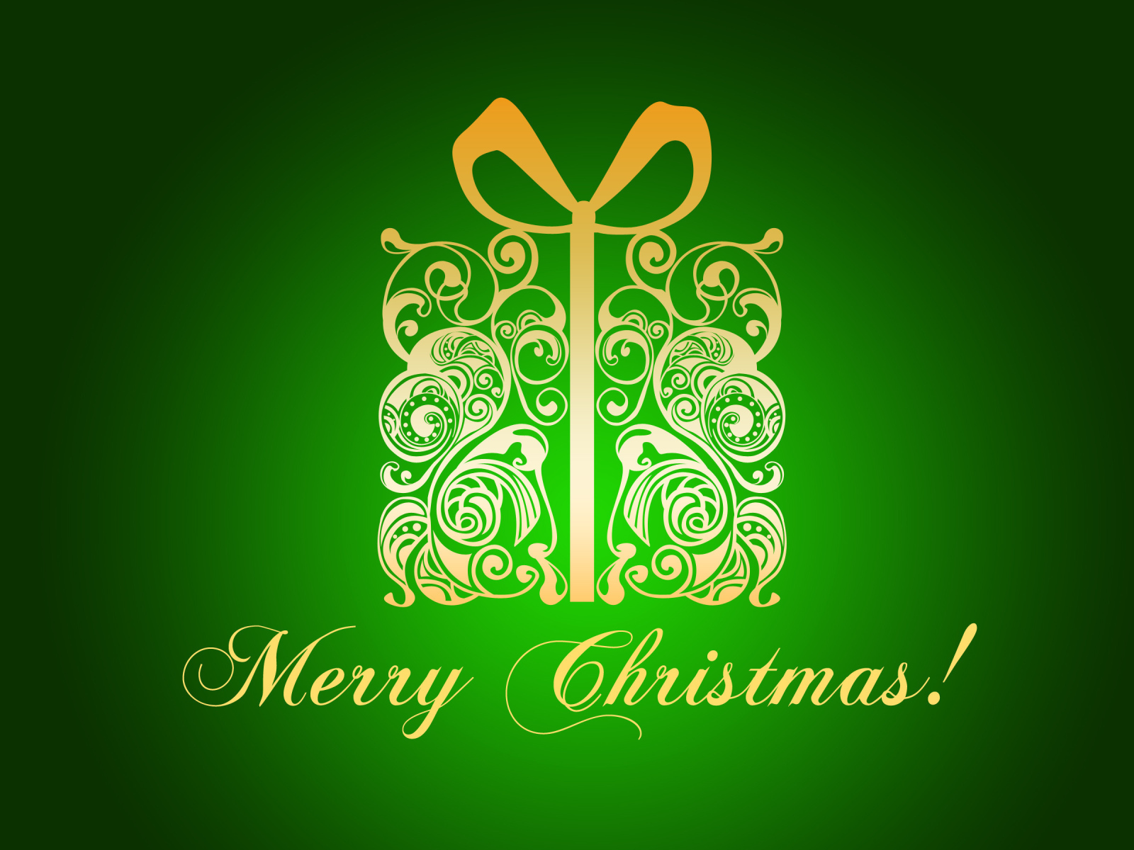 Пожелание на зелёном фоне на рождество