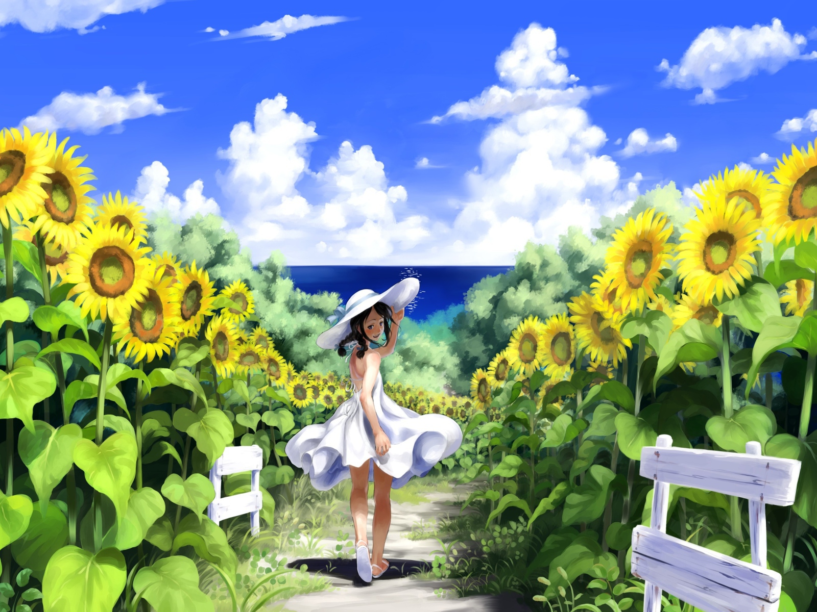 Девочка идет к морю