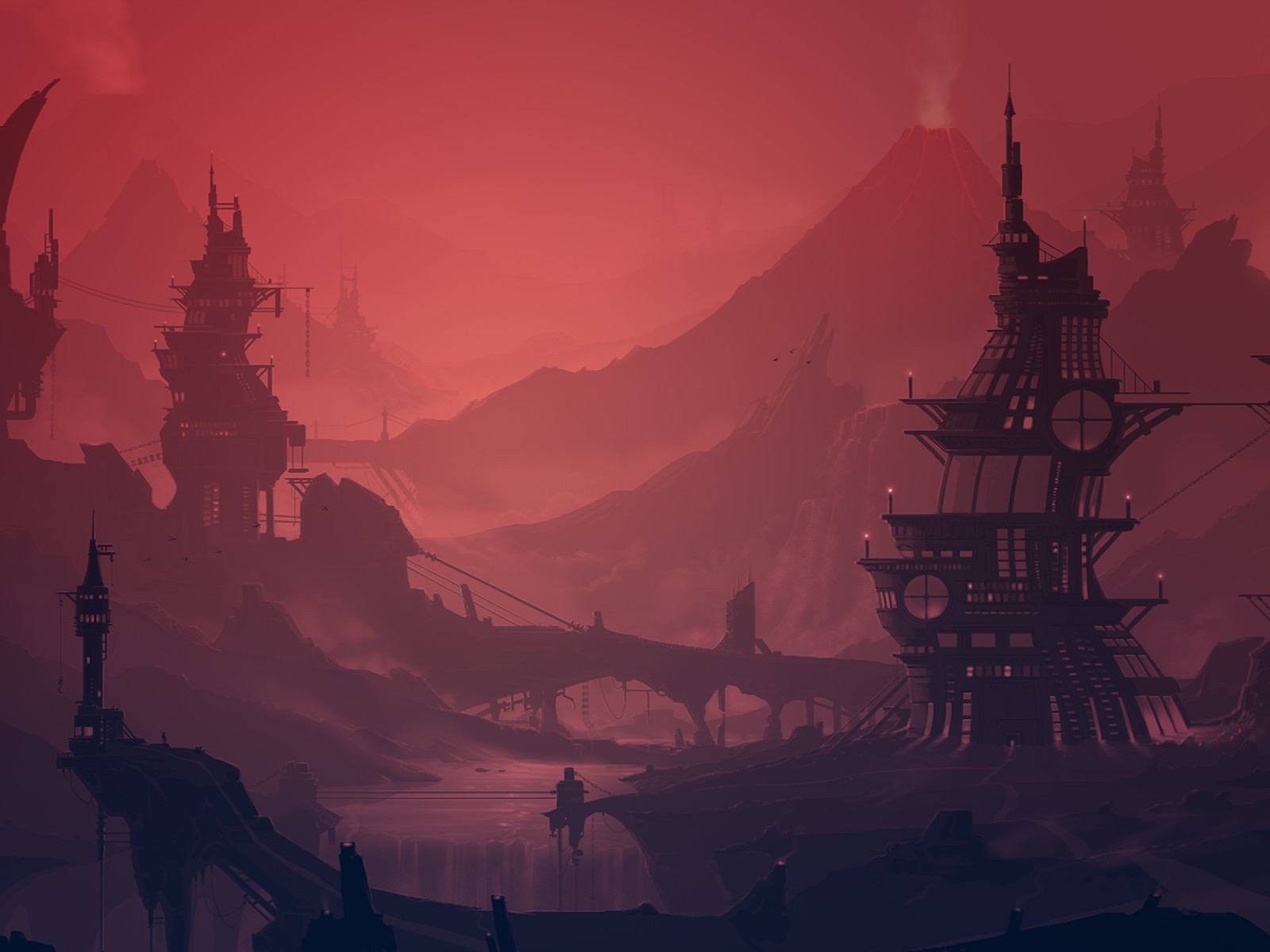 Футуристический рисунок города