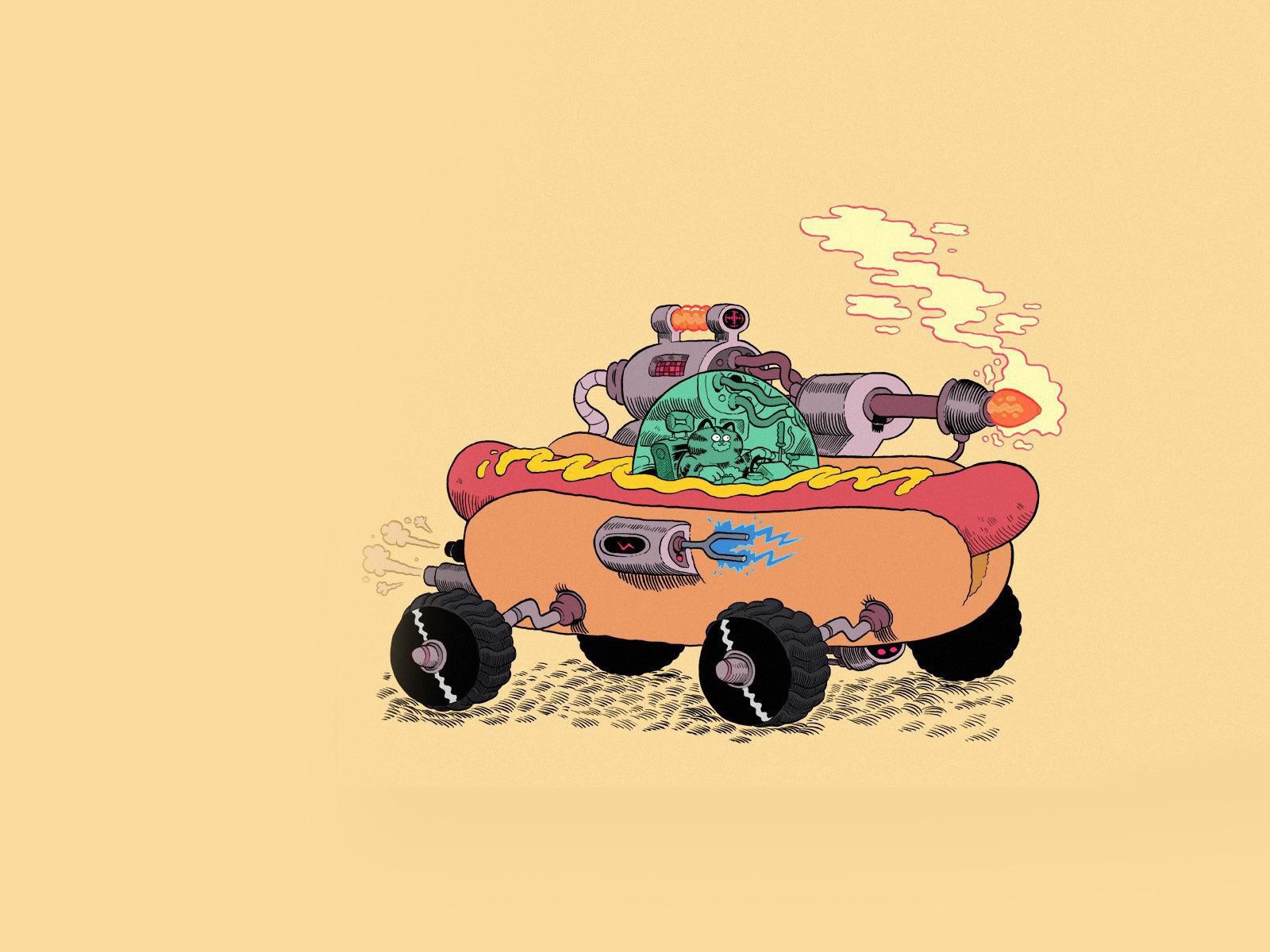 Кот в хотдоге