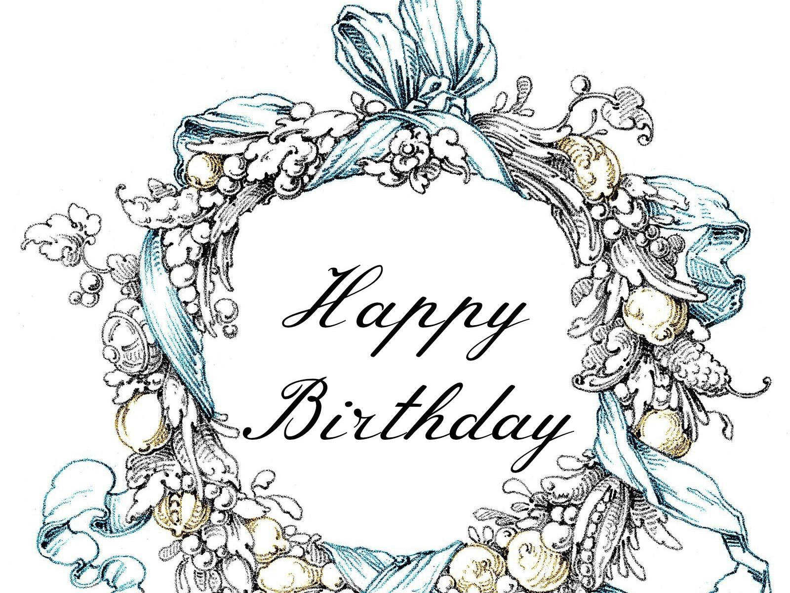 Поздравительная картинка на день рождения, белый фон