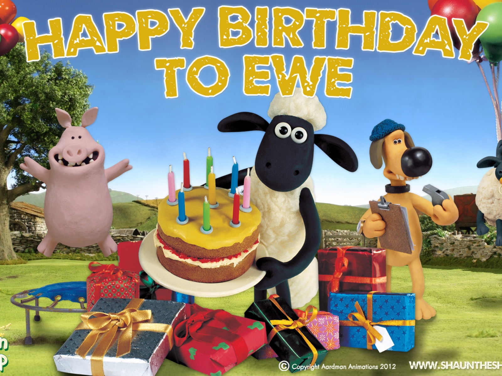 Открытка на День Рождения с животными