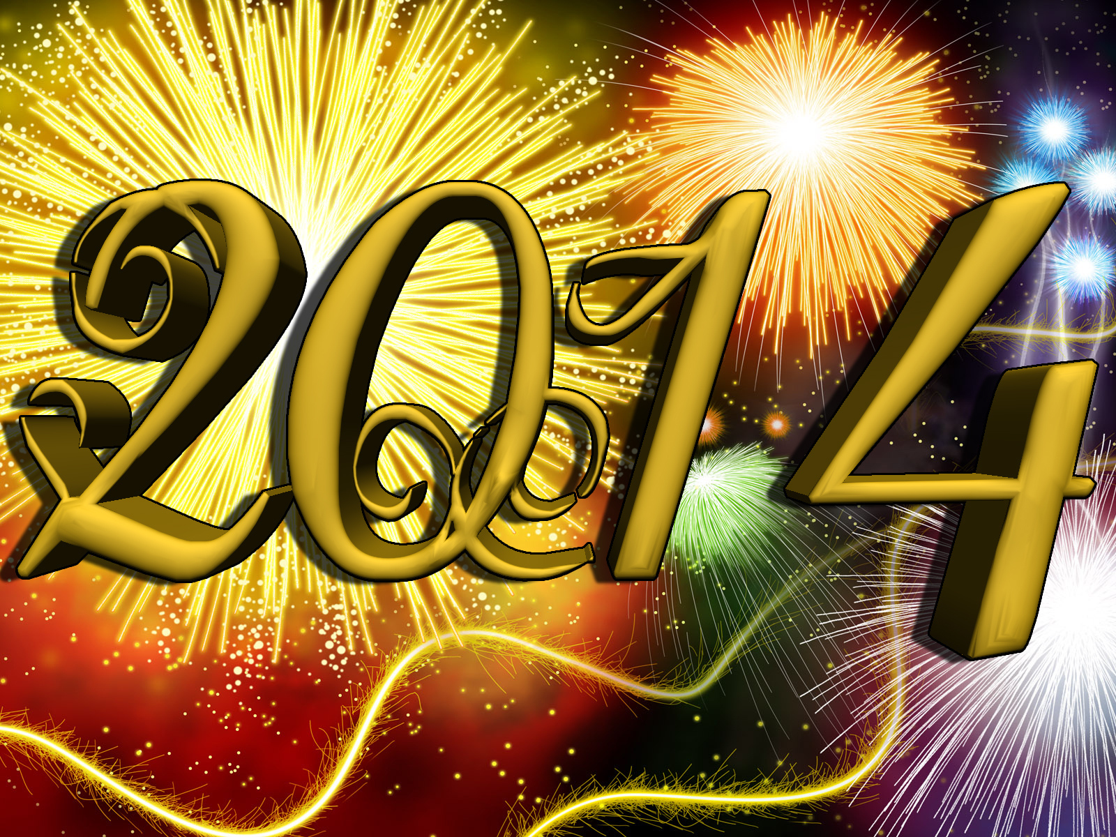 2014 жёлтым цветом