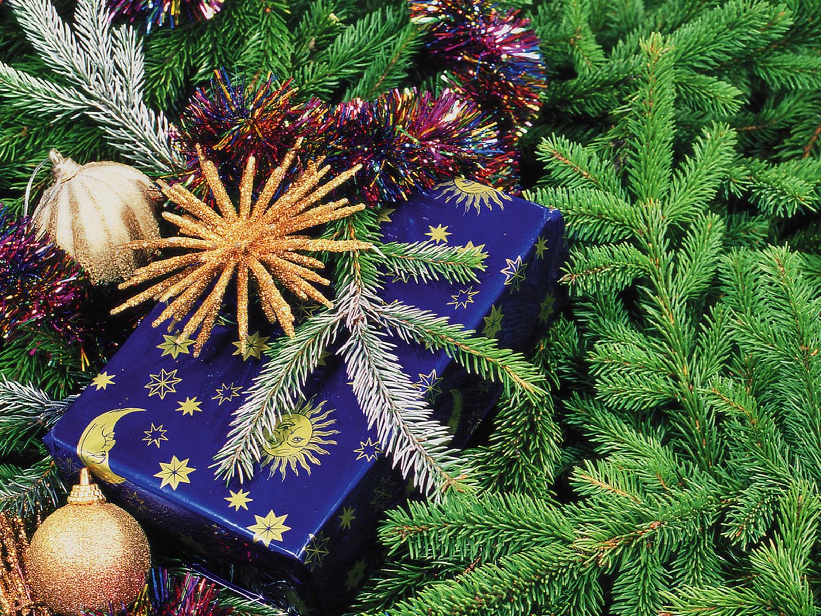 Подарок у елки на Новый год