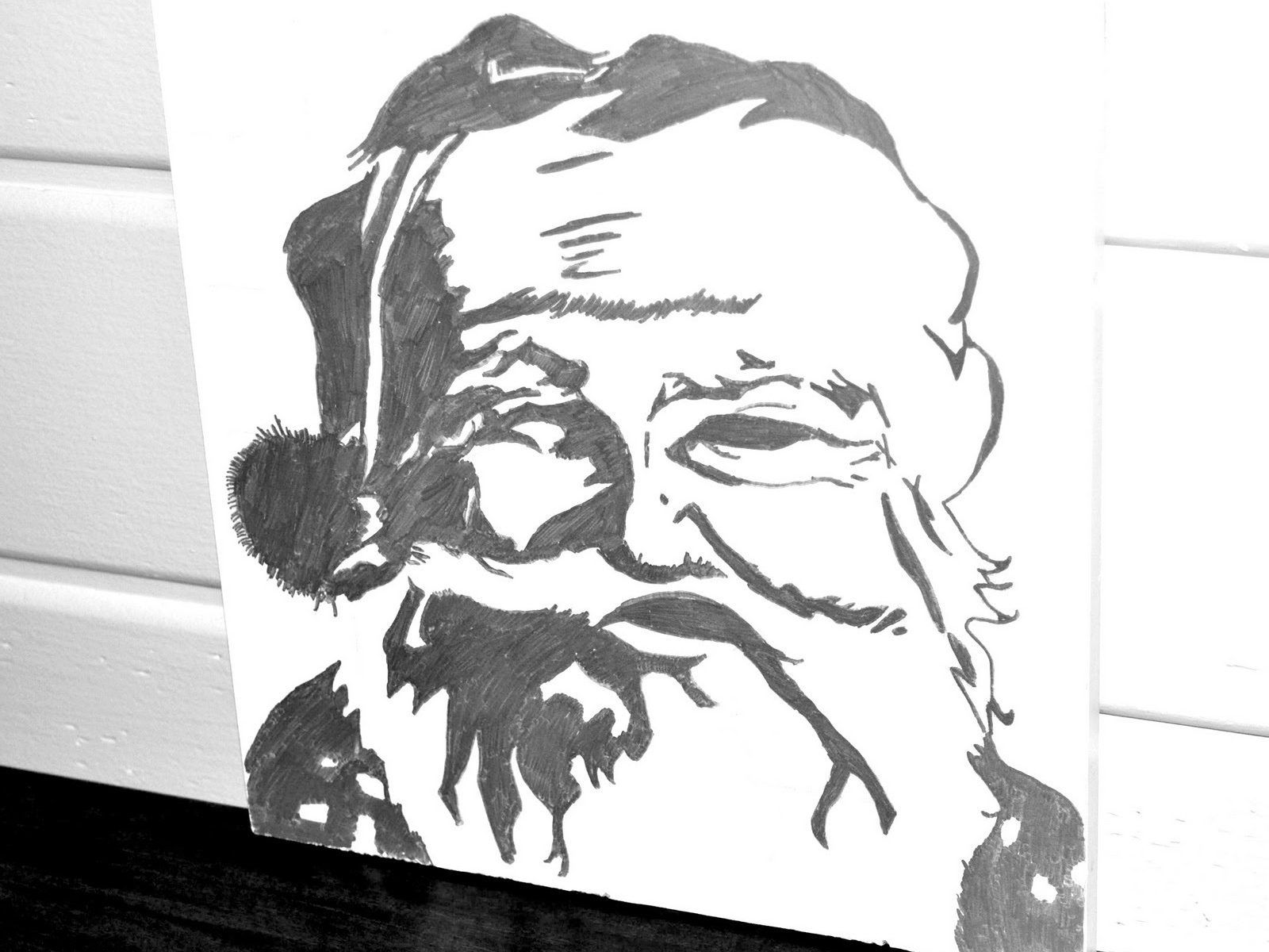 Дед мороз карандашом