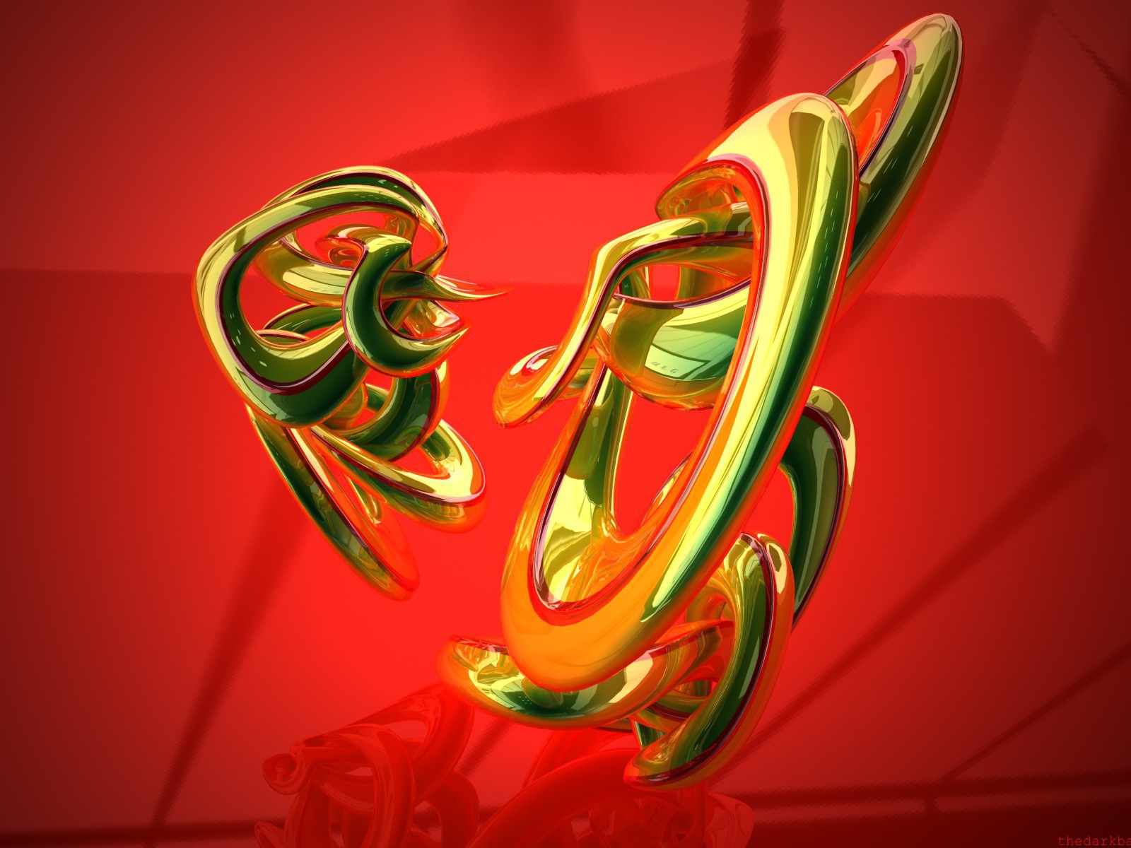 Блеск золота на красном фоне