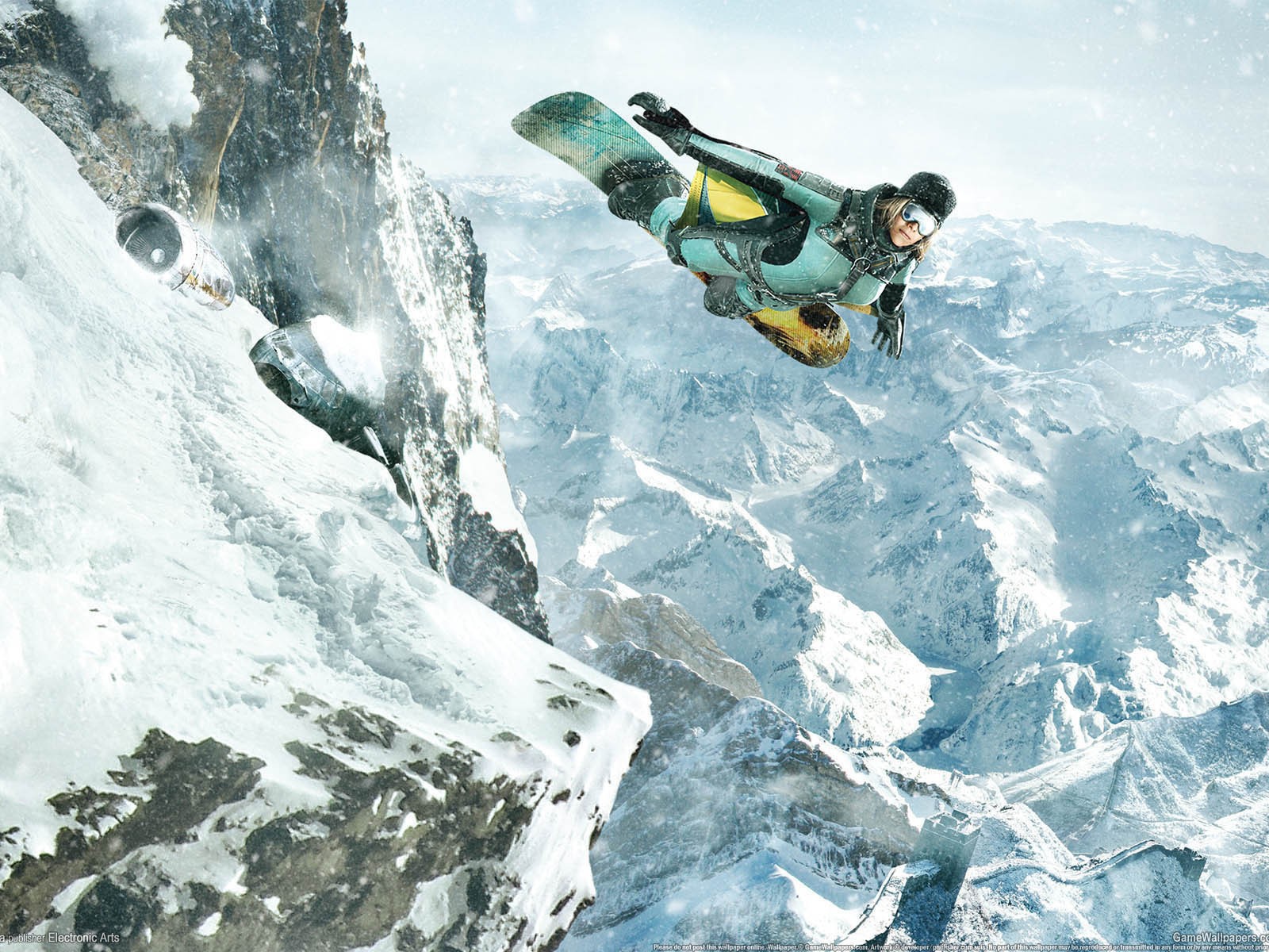 Полет на лыже с горы