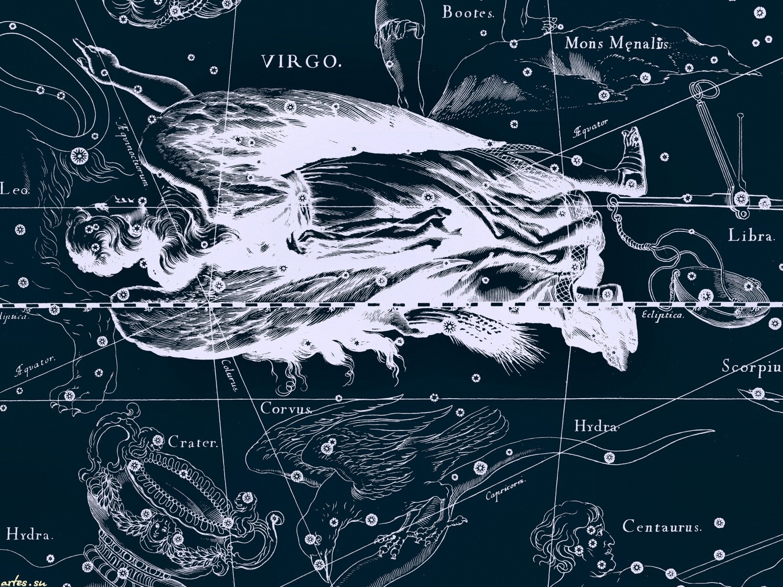 Карта звездного неба, дева