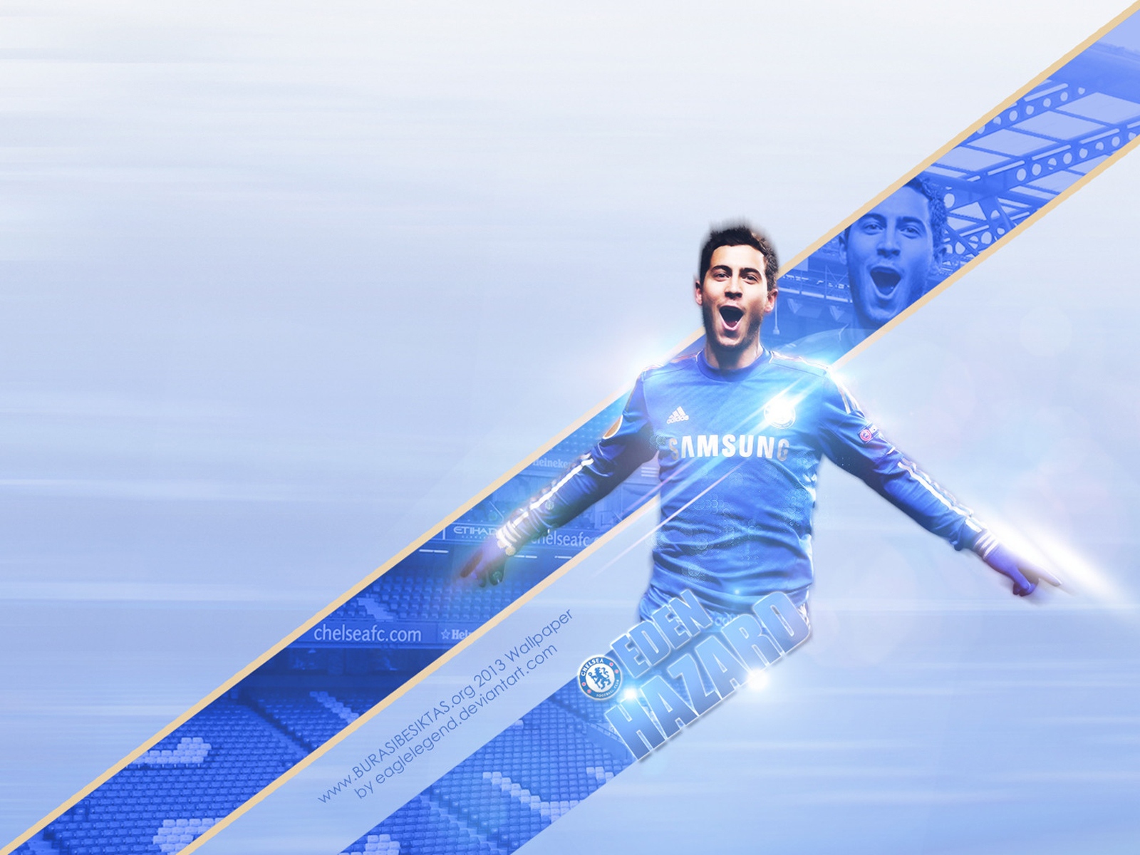 Челси Эден Азар в светлых тонах