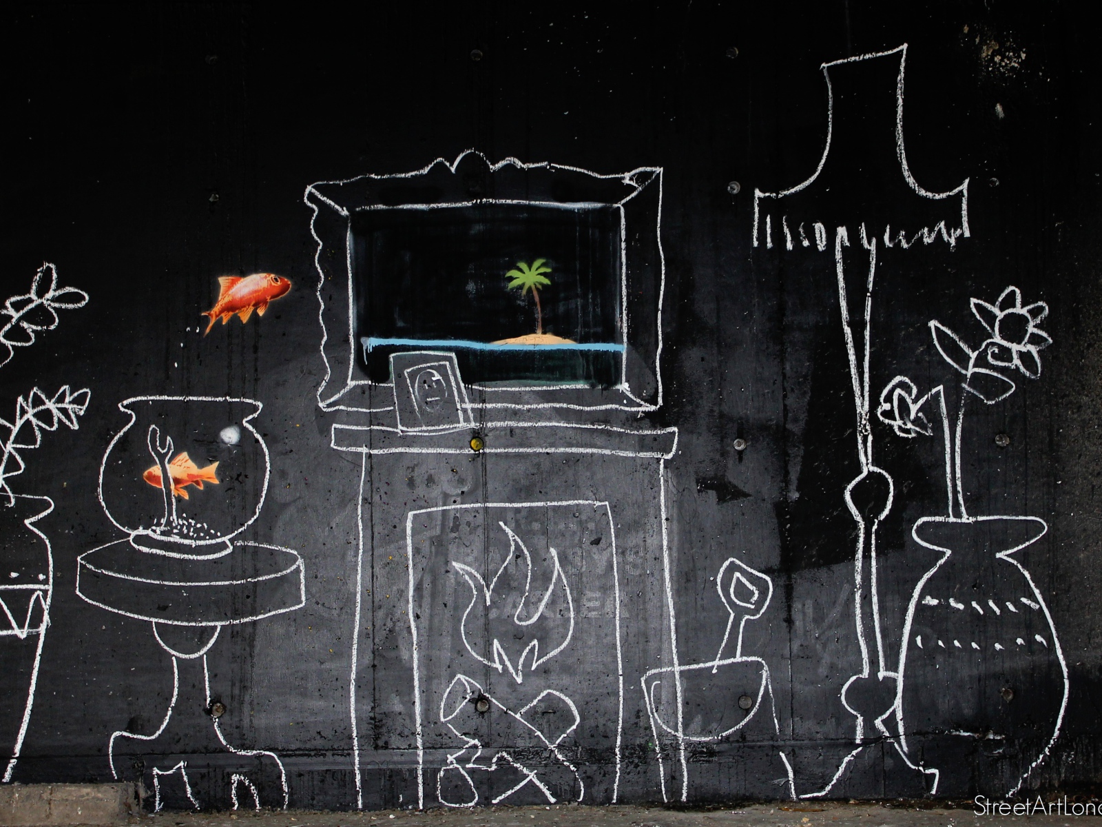 Граффити, уютная комната