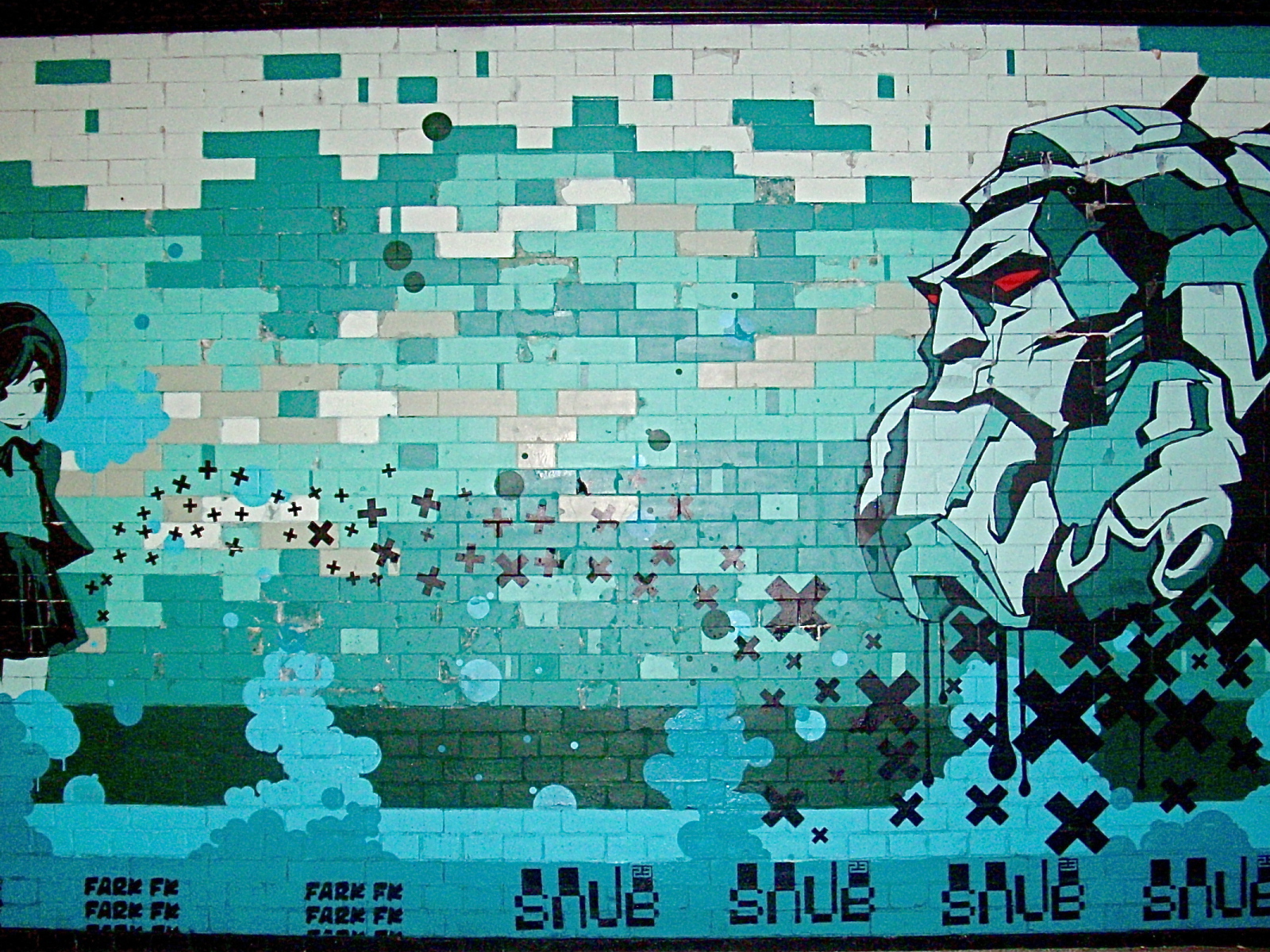 Граффити в стиле аниме