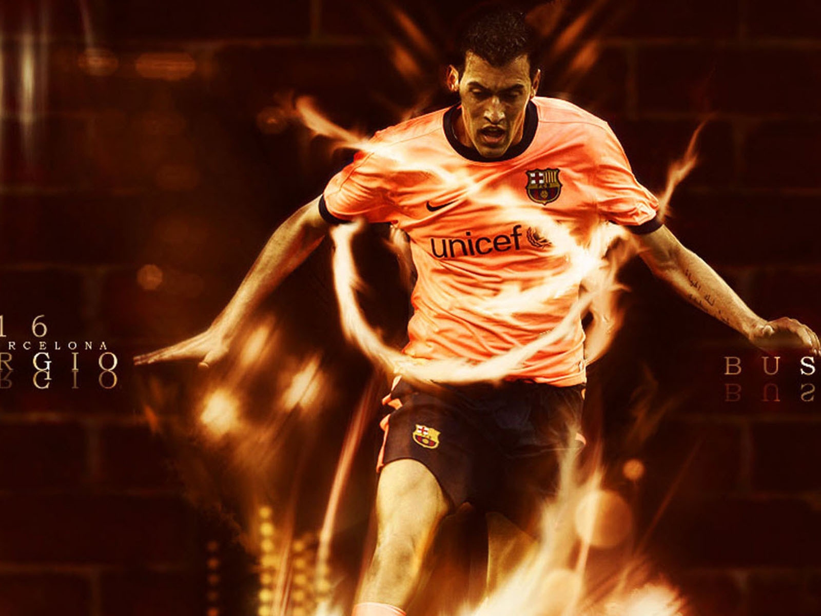 Футболист Барселоны Серхио Бускетс в огне