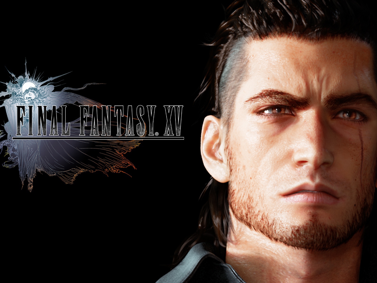 Герой игры на черном фоне Final Fantasy XV