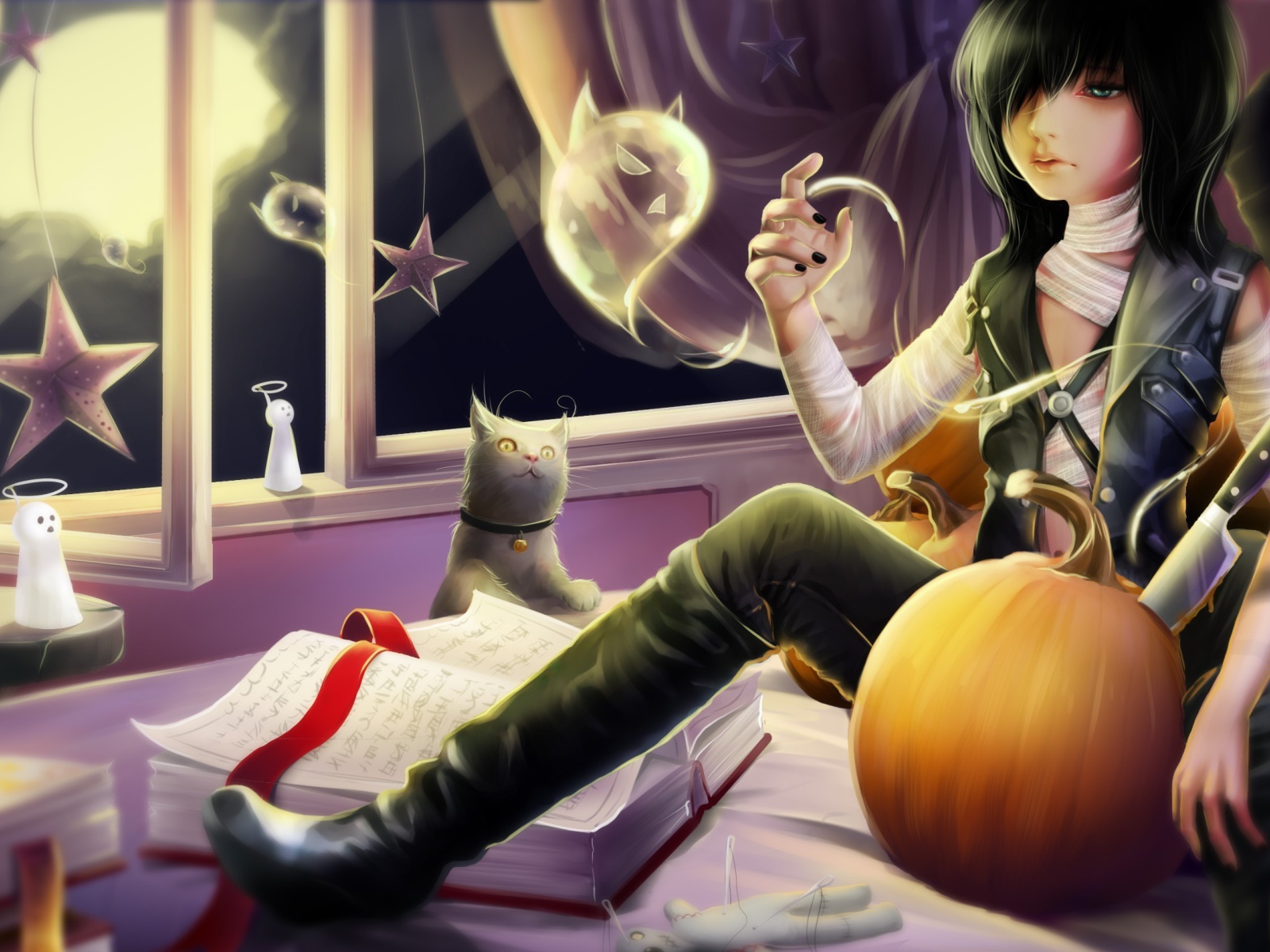 Парень празднует хелоуин