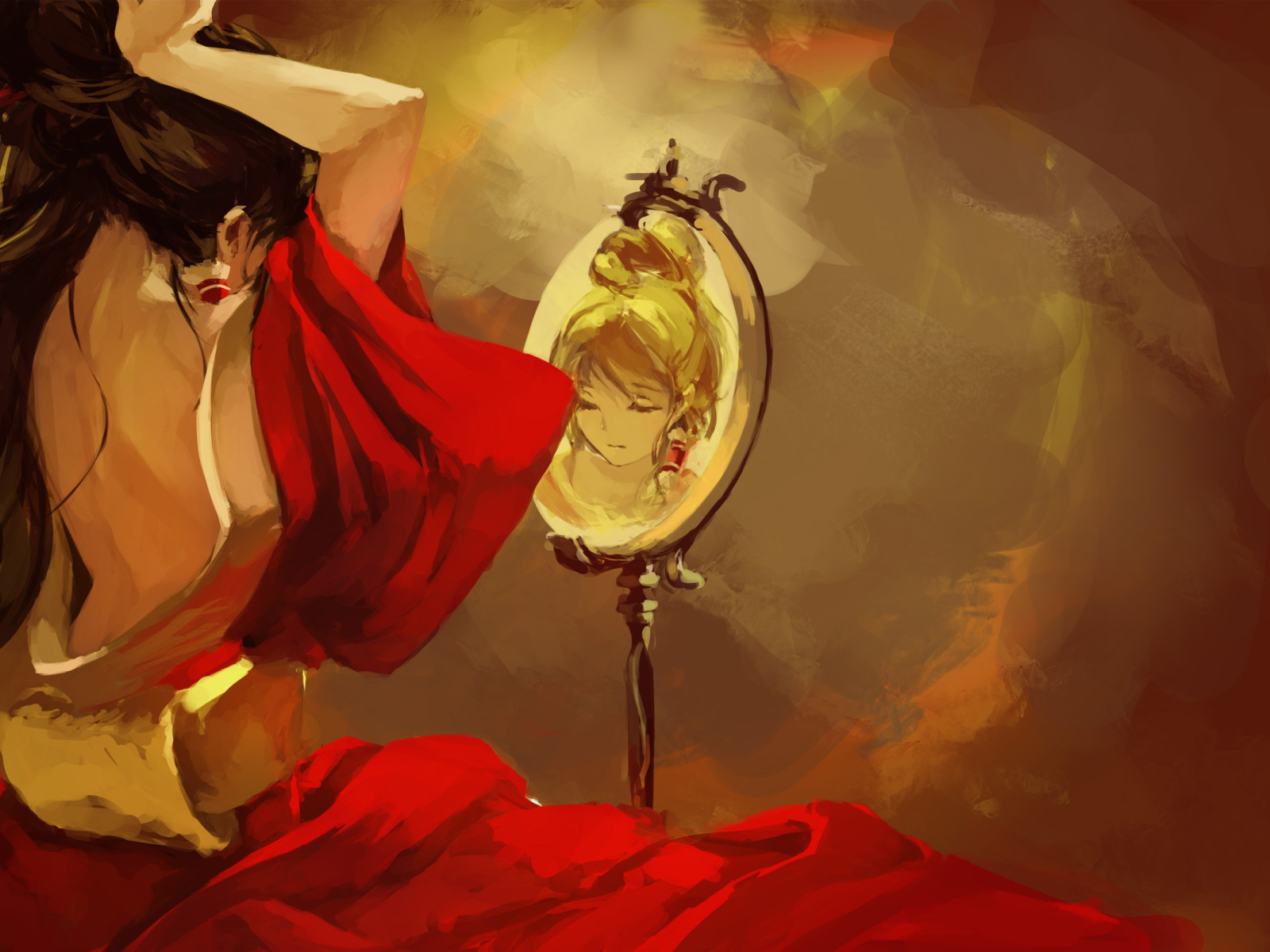 Девушка около зеркала